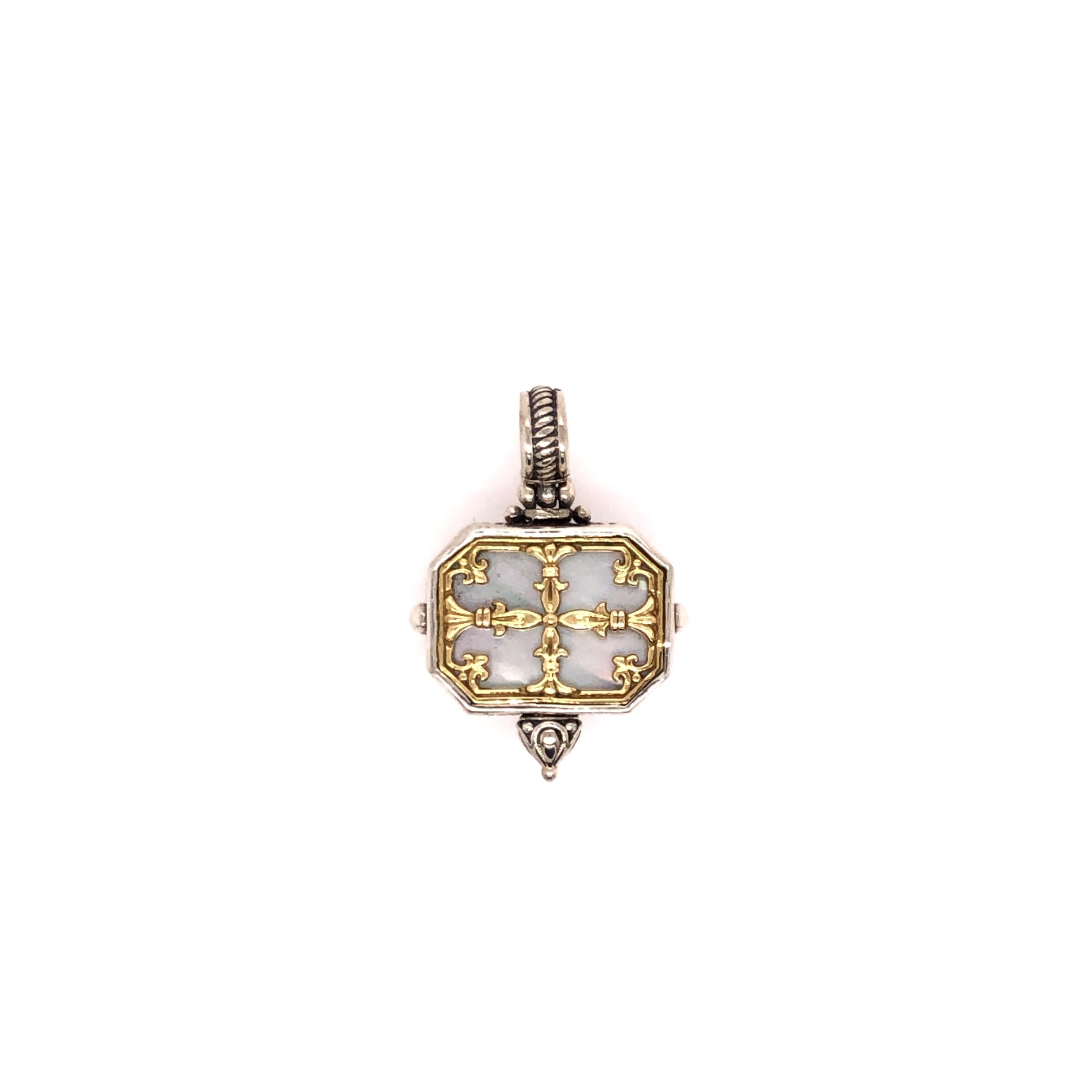 Gemstone: Mother of Pearl
Material: Sterling Silver & 18k Gold
Size: One Size

Stamped: 750, 925, KONSTANTINO