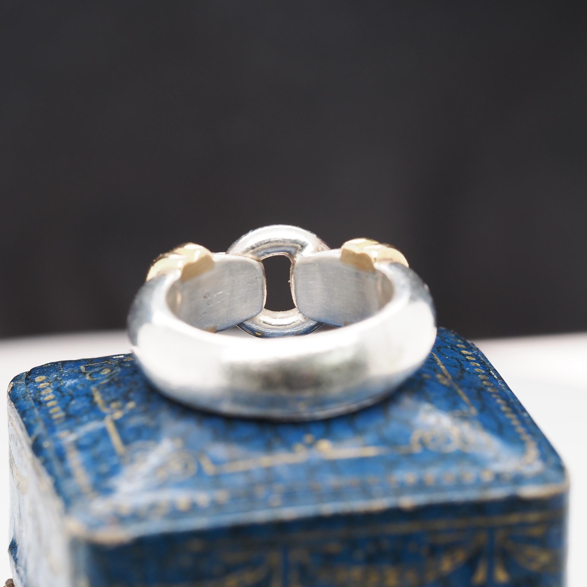 Sterling Silver & 18k Gold Tiffany & Co Ring In Good Condition For Sale In Atlanta, GA