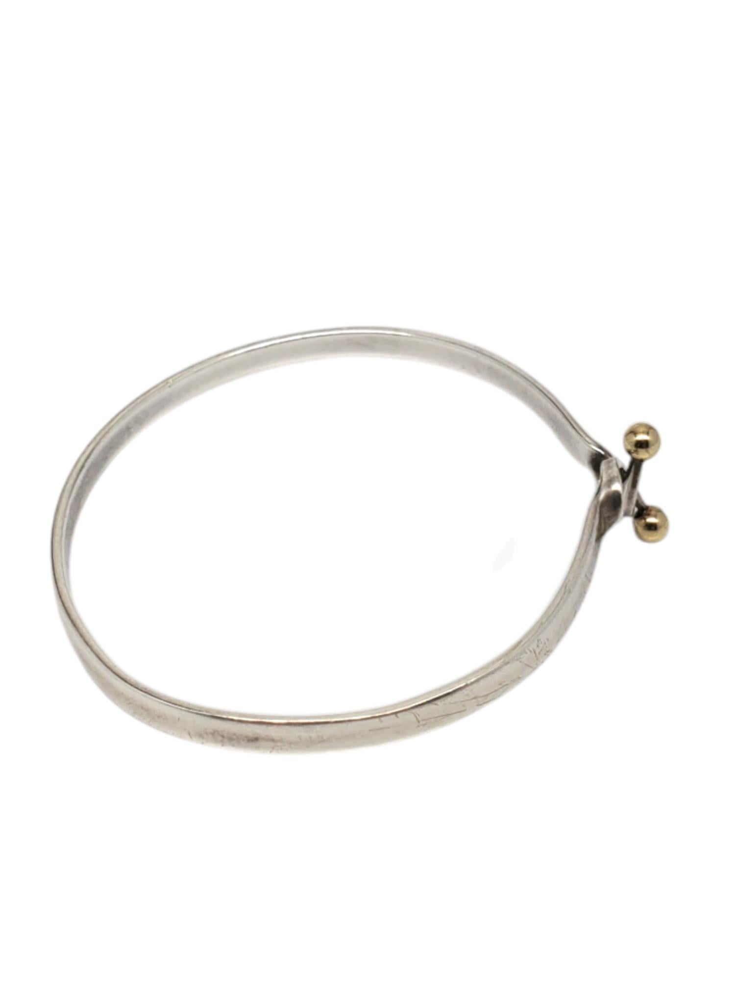 Women's Sterling Silver & 18K Hook Bangle Bracelet #20641
