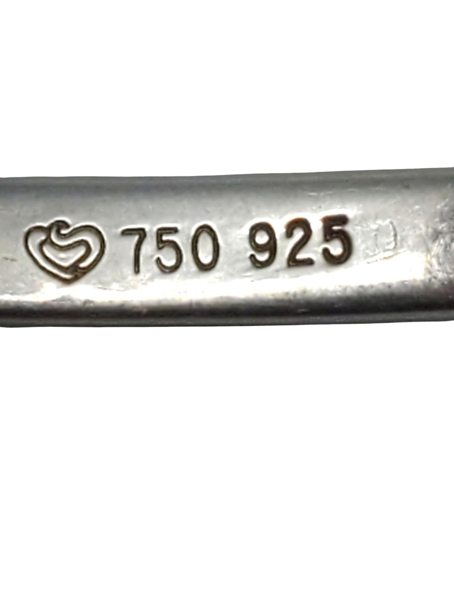 Sterling Silver & 18K Hook Bangle Bracelet #20641 2