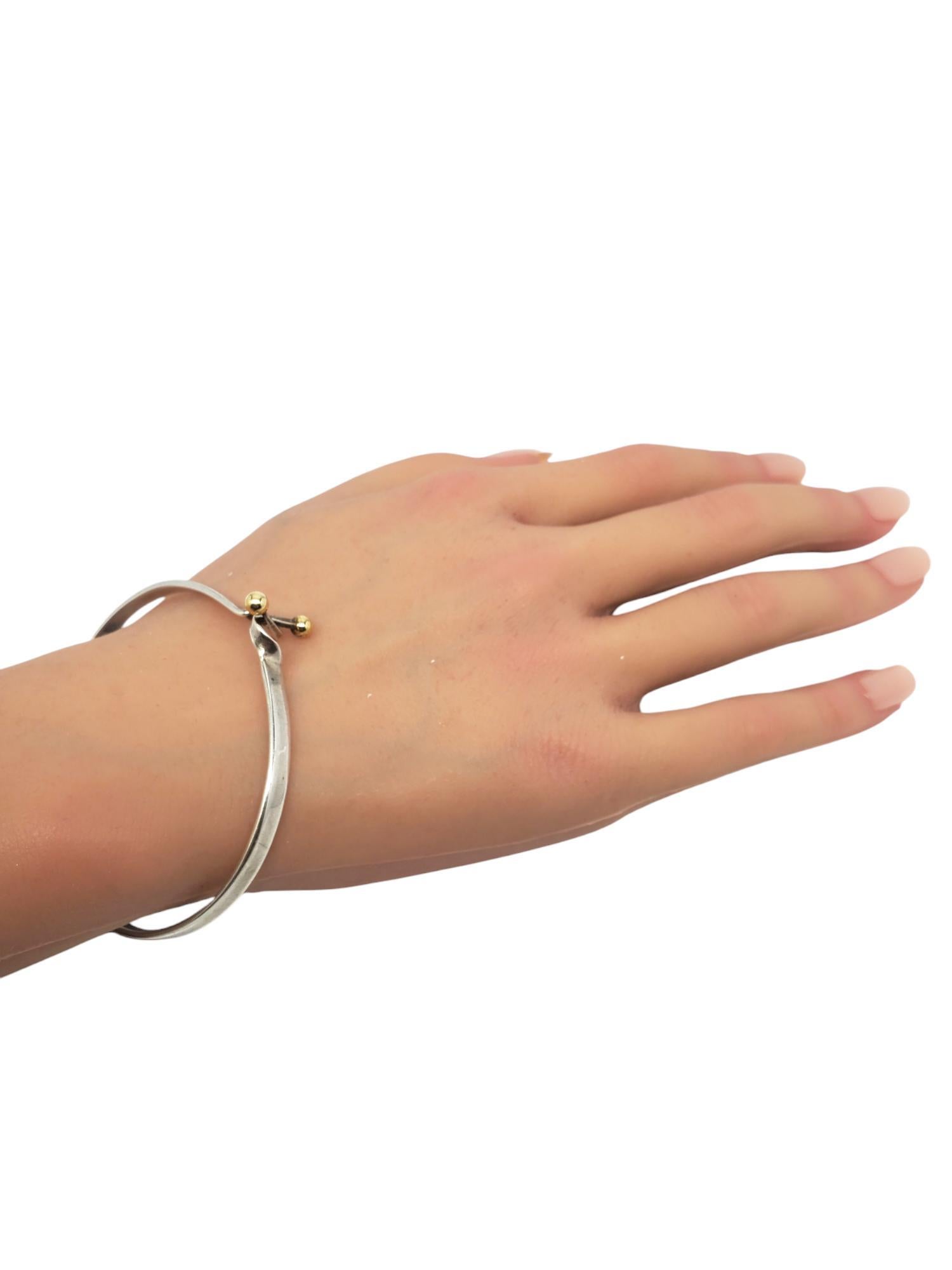 Sterling Silver & 18K Hook Bangle Bracelet #20641 4