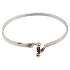 Sterling Silver & 18K Hook Bangle Bracelet #20641