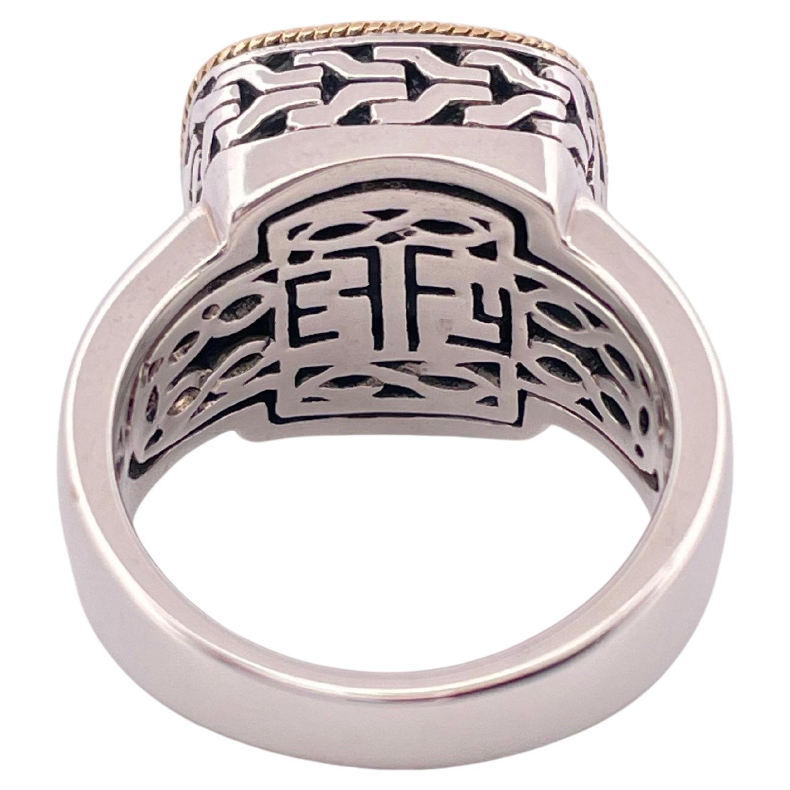 Bague Effy en argent sterling et or jaune 18k avec diamants et saphirs en vente 1