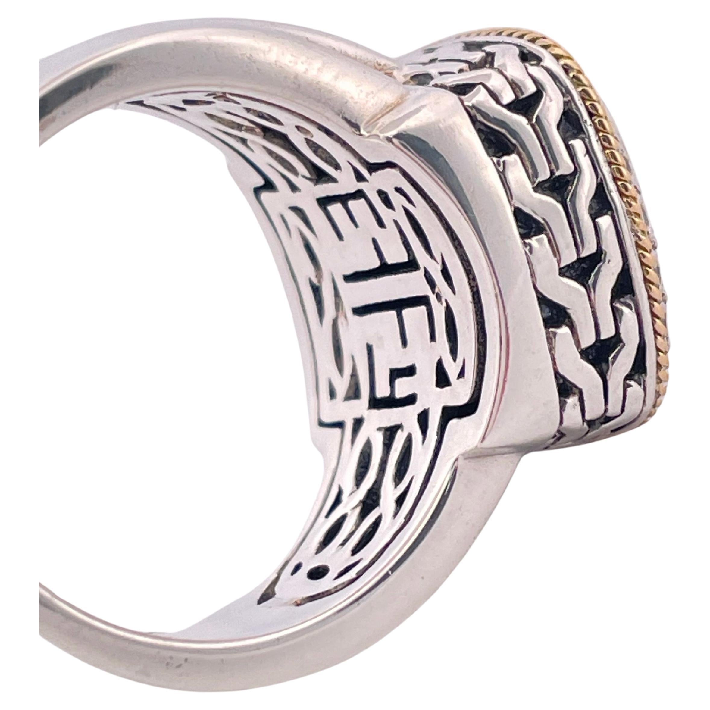 Bague Effy en argent sterling et or jaune 18k avec diamants et saphirs en vente 3