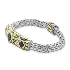 John Hardy Sterling Silver & 18K Yellow Gold Garnet Dot Collection Bracelet