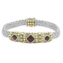 John Hardy Bracciale in argento sterling e oro giallo 18 carati Dot Dot Collectional