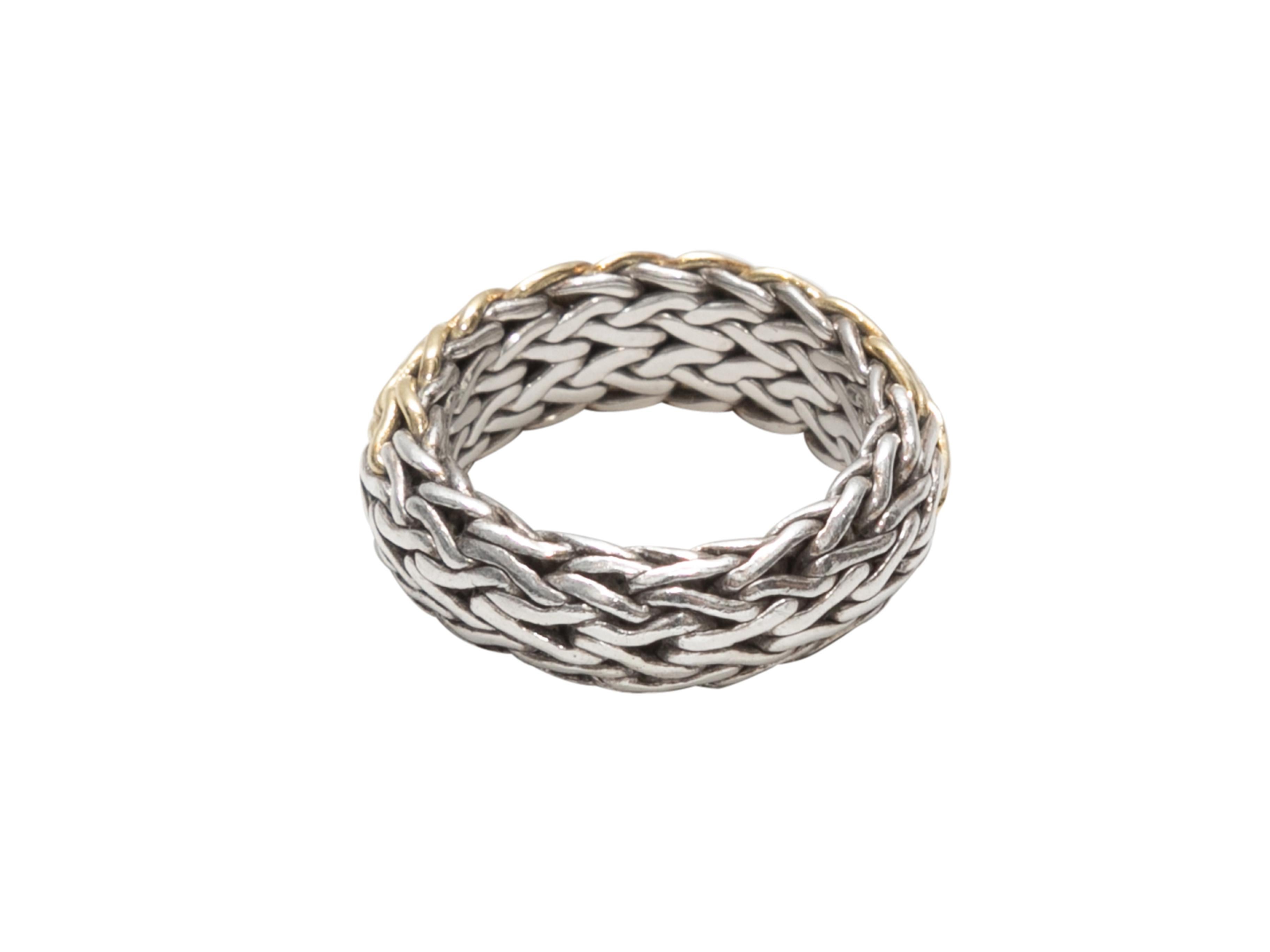 Sterling silver and 18K yellow gold two-tone ring by John Hardy. 0.25