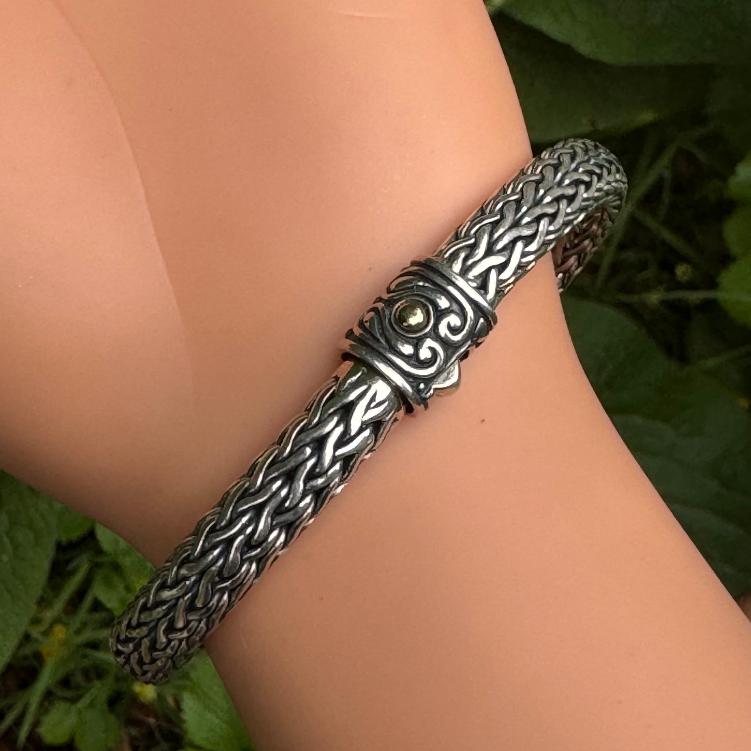 Sterling Silver 18kt Gold Amethyst Flexible Chain Bracelet For Sale 4