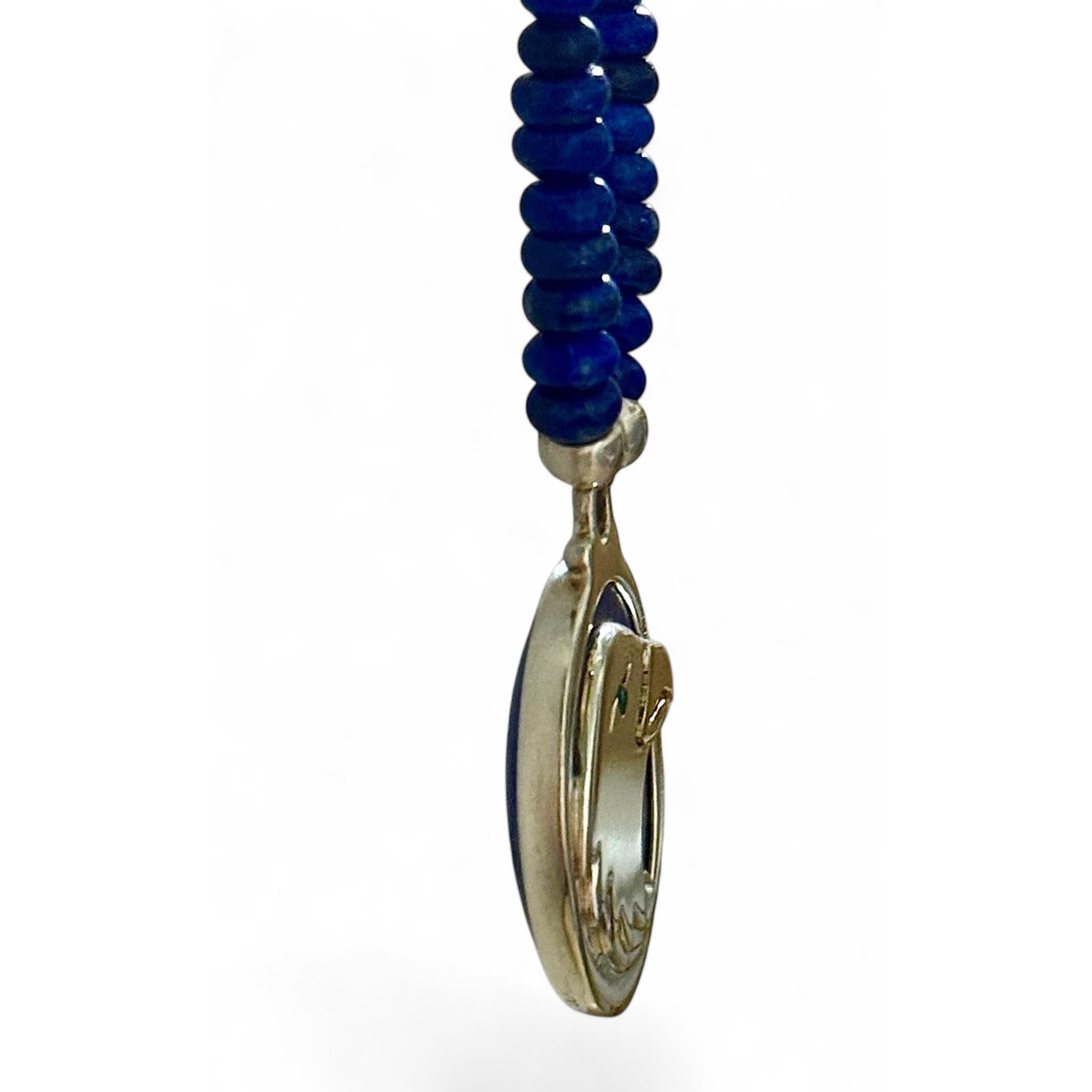 Ciondolo in argento sterling, oro 18kt, lapis e smeraldo, Heyoka Merrifield SUN EAGLE in vendita 1