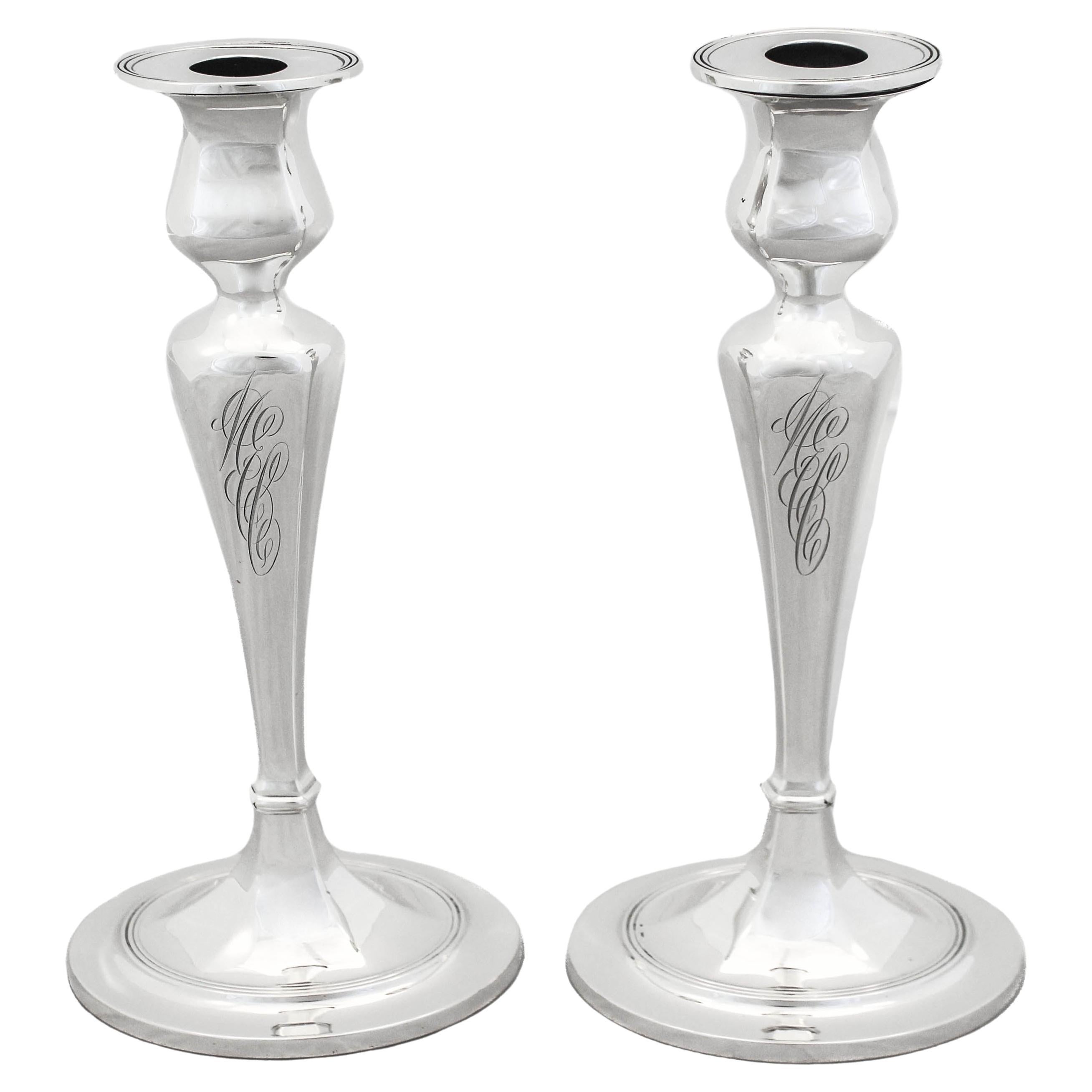 Sterling Silver 1916 Candlesticks For Sale