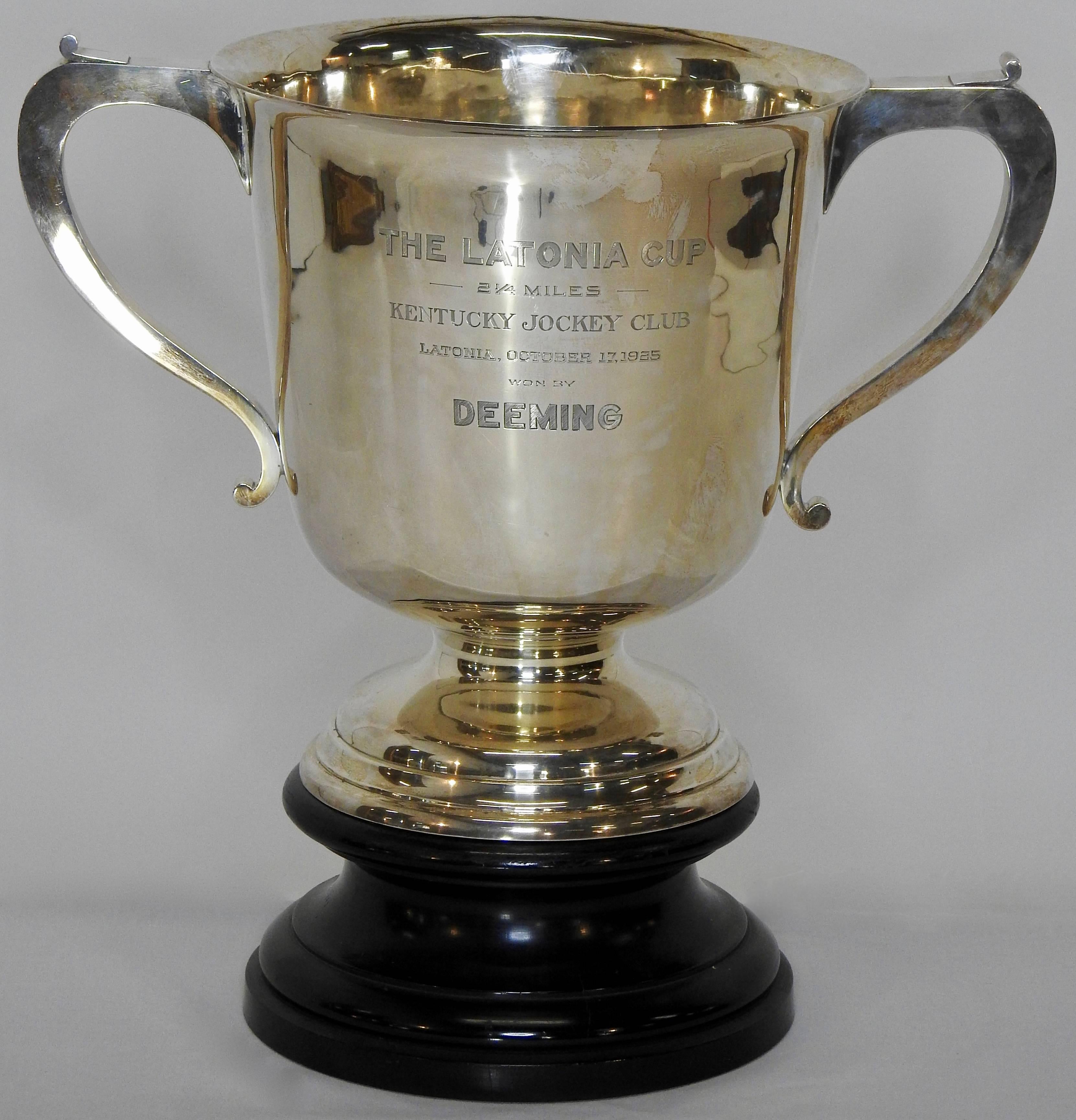 Art Deco Sterling Silver 1925 Kentucky Latonia Horse Race Cup For Sale