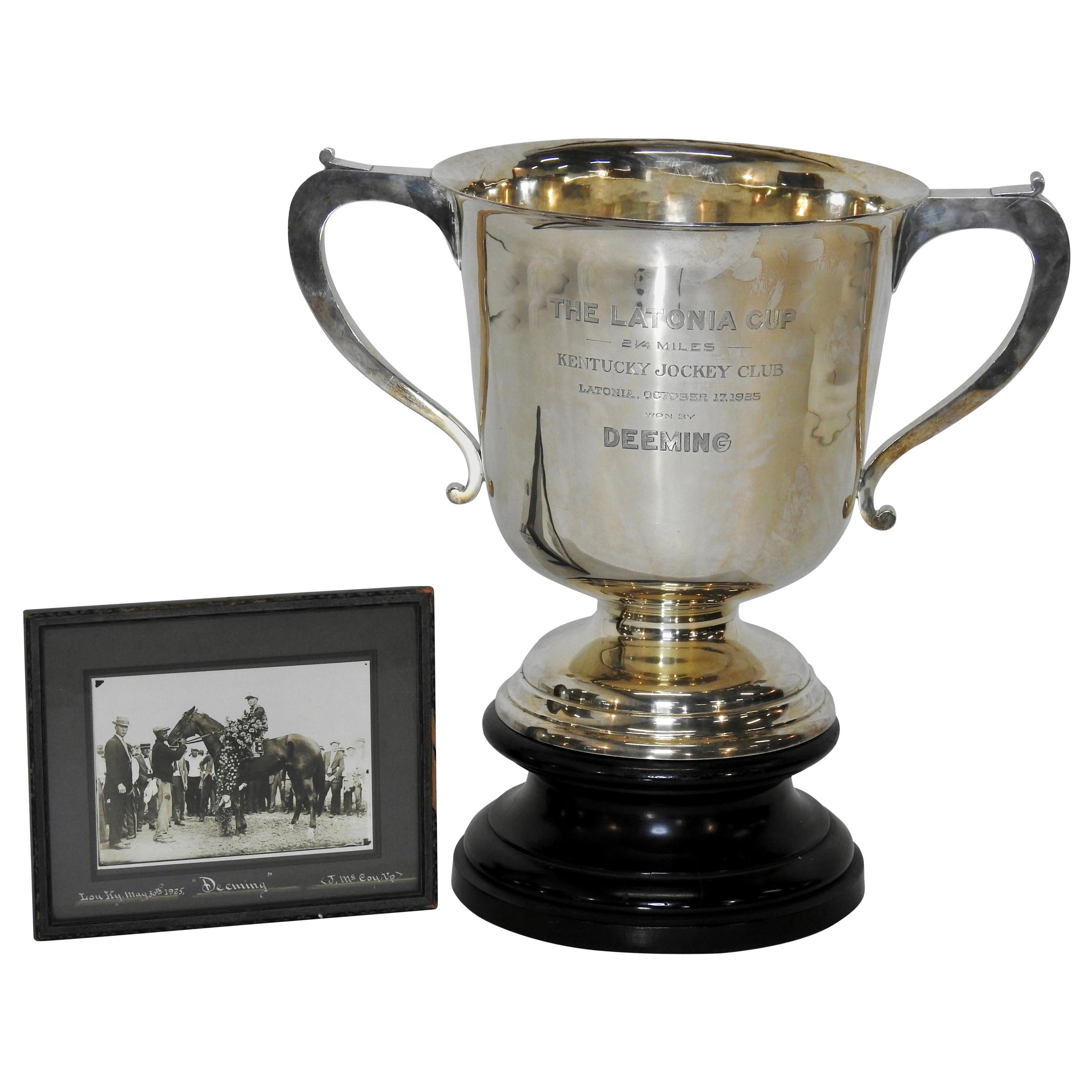 Sterling Silver 1925 Kentucky Latonia Horse Race Cup For Sale