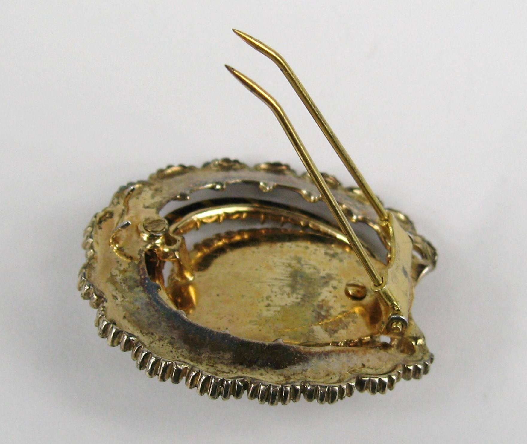 Regency Sterling Silver 1940s Enamel Coat Clip Pin- Brooch with Earrings Antique For Sale