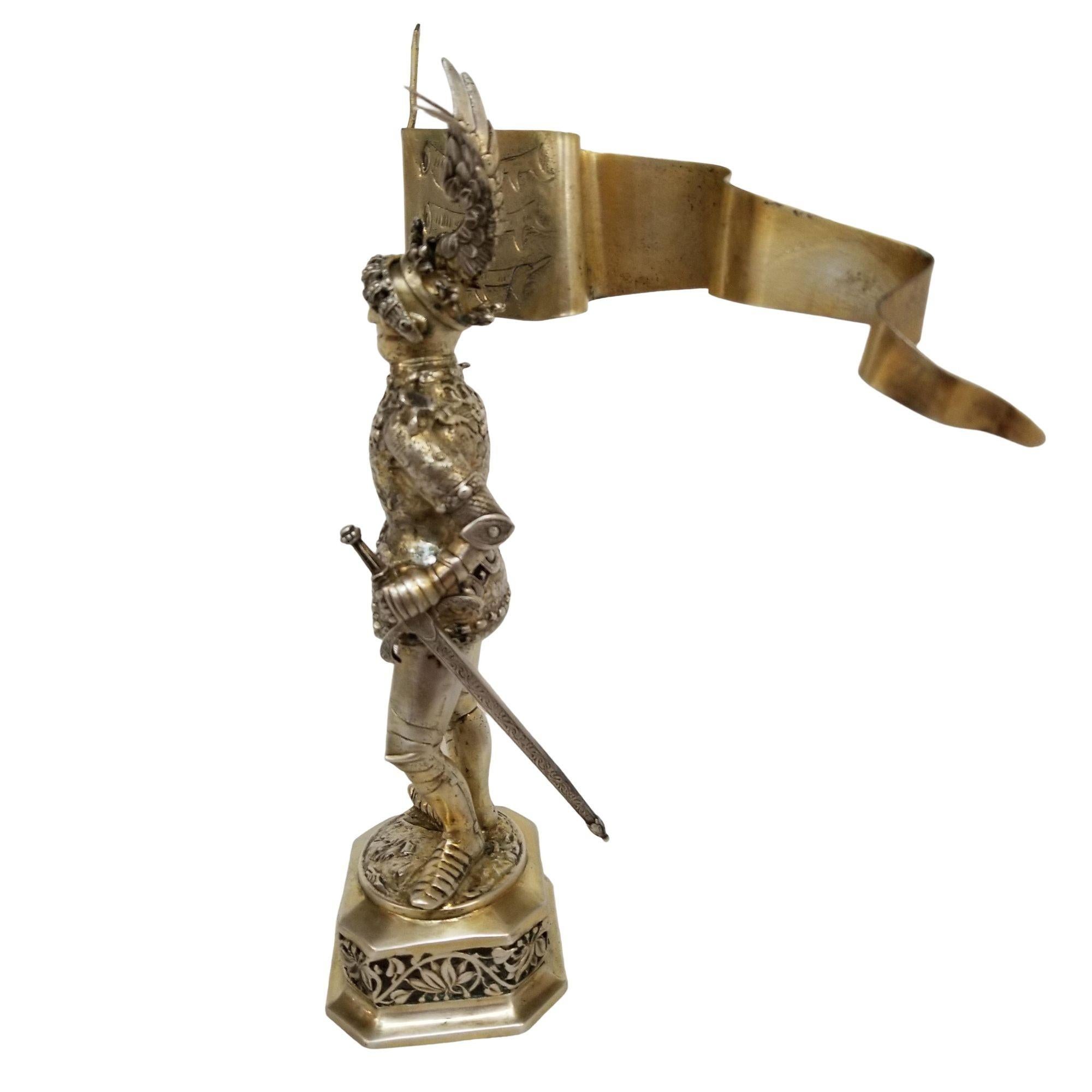 Sterling Silber 19. Jahrhundert Ritter in glänzender Rüstung (Mittelalterlich) im Angebot