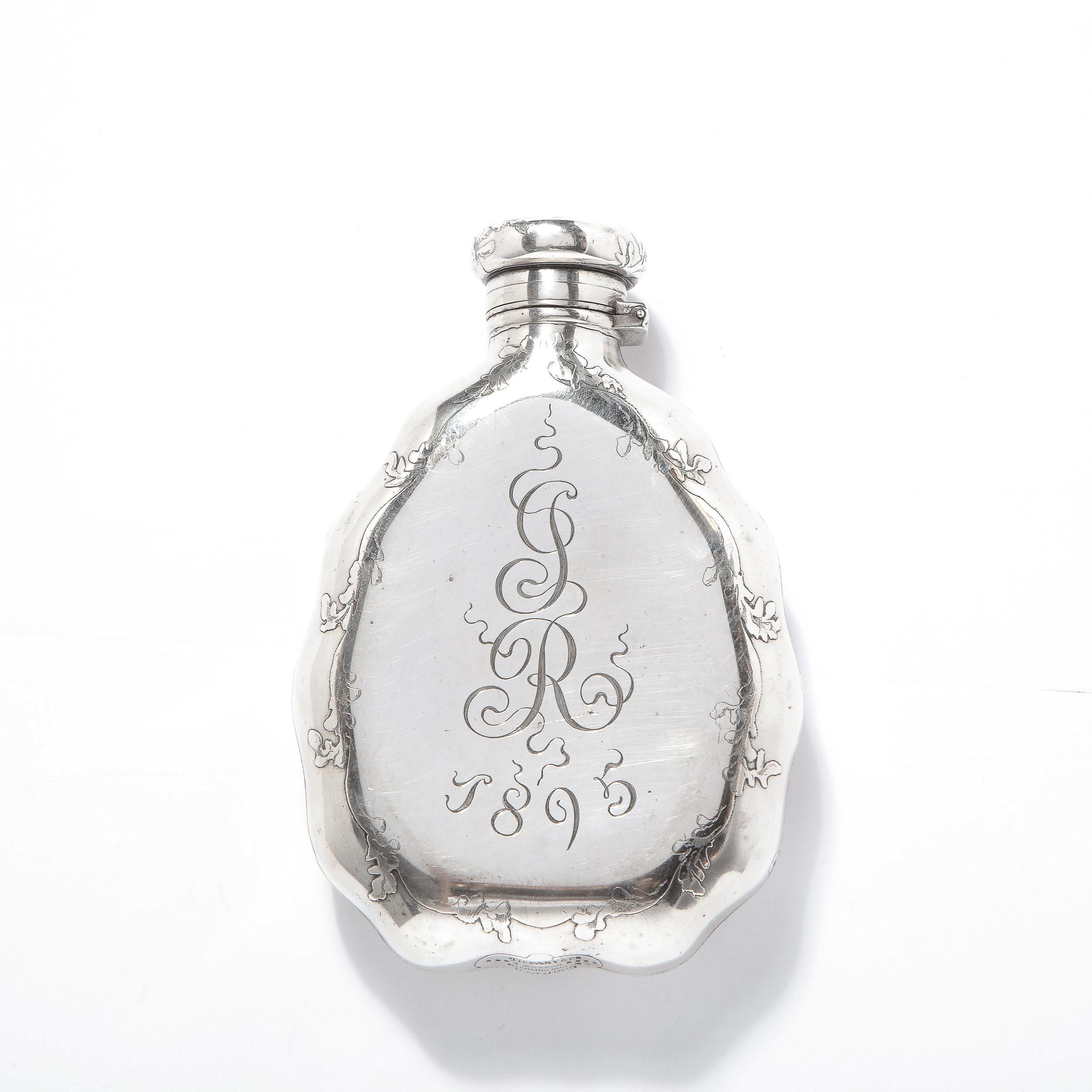 Aesthetic Movement Sterling Silver 19th Century Tiffany & Co. Nautical Flask for Americas Cup