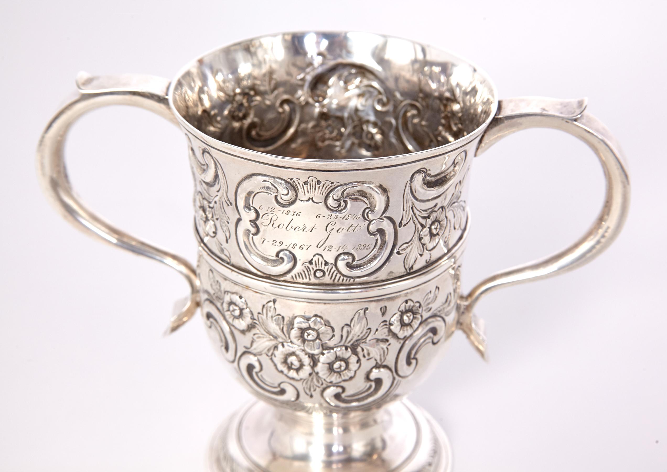 Metalwork Sterling Silver 2-Handled Loving Cup 1762, London by Thomas Whipham