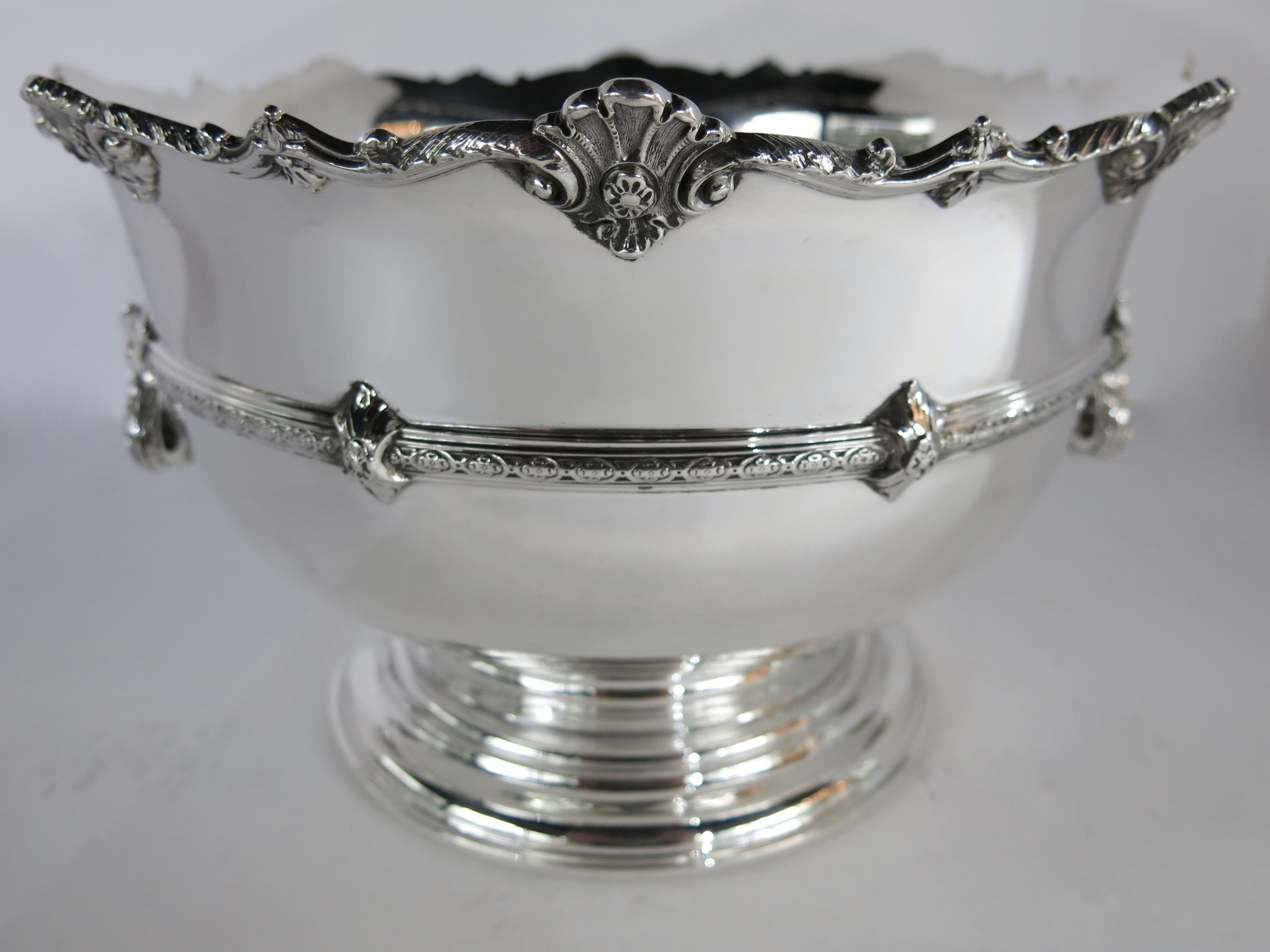 Georgian Sterling Silver 2 Handled Round Bowl, Lamerie Style