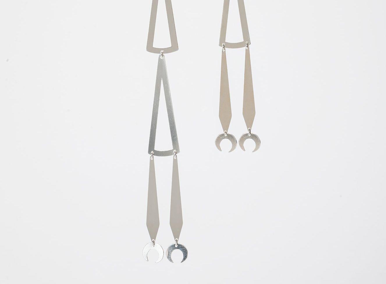 Sterling Silver 2 Tier Parfleche Plains-Style Earrings 'Native American' 1