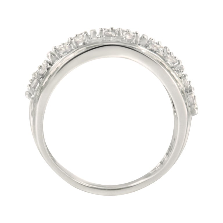 For Sale:  Sterling Silver 2.0 Carat Multi-Row Channel Set Cocktail Ring Band 4