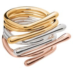 Sterling Silver 
23 Karat Gold Vermeil Alu Ring, size 70