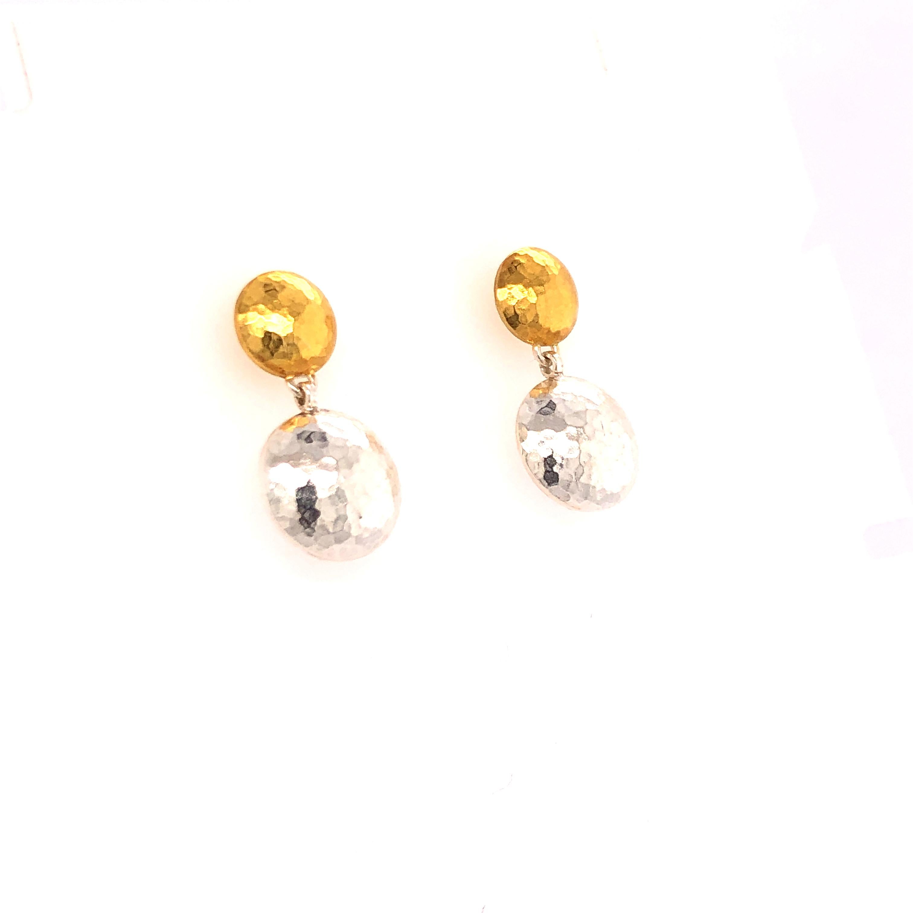 Sterling Silver & 24KY Drop Earrings

Stamped: Gurhan, EA56160