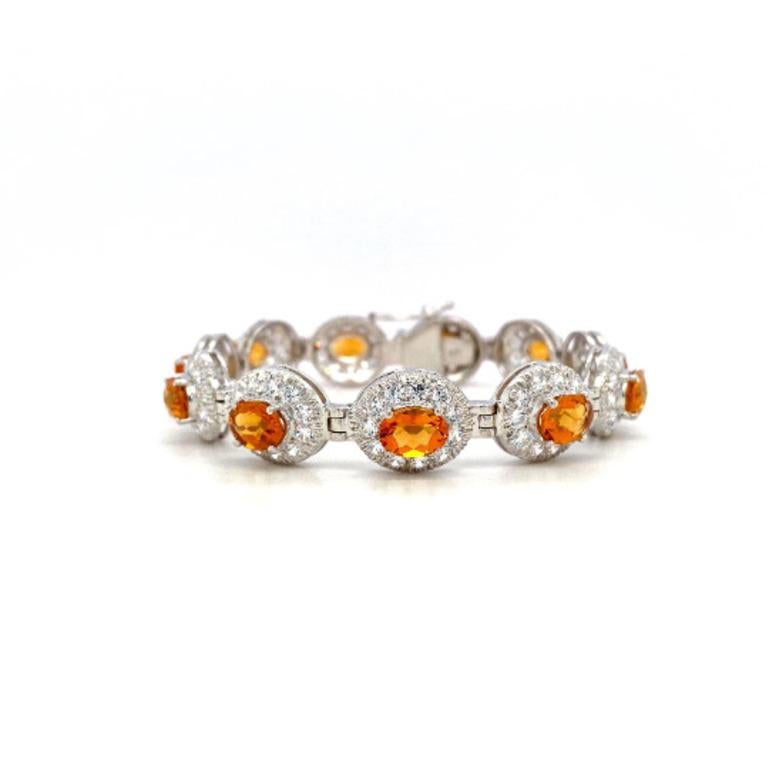 Beautifully handcrafted silver citrine and cubic zirconia tennis bracelets, designed with love, including handpicked luxury gemstones for each designer piece. Grab the spotlight with this exquisitely crafted piece. Inlaid with natural citrine