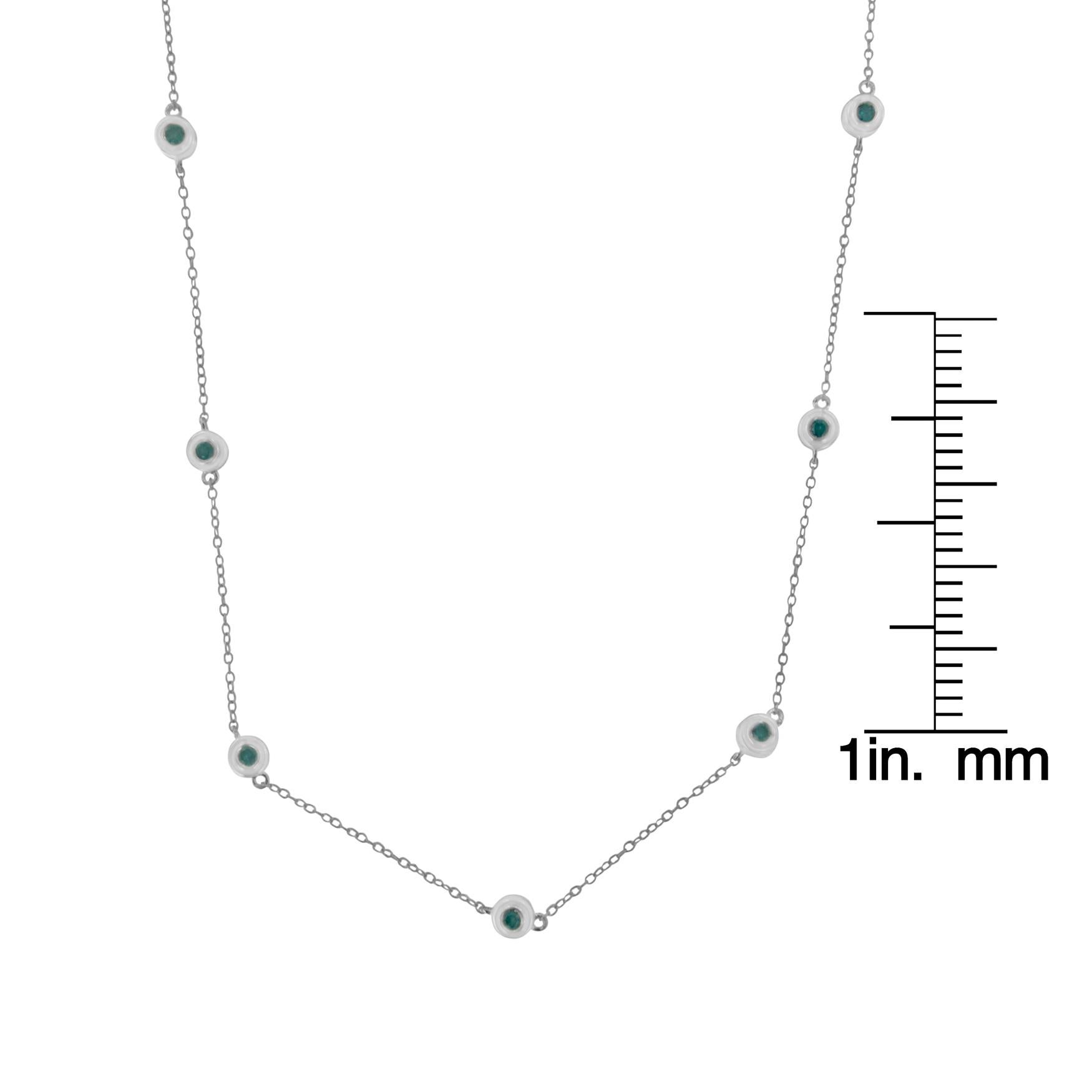 Donna Collana con diamanti blu trattati in argento Sterling 3/4ct TDW 'I2-I3' in vendita