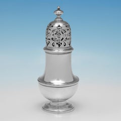 Rare George II Suite of 3 Antique Sterling Silver Casters - Samuel Welder 1728