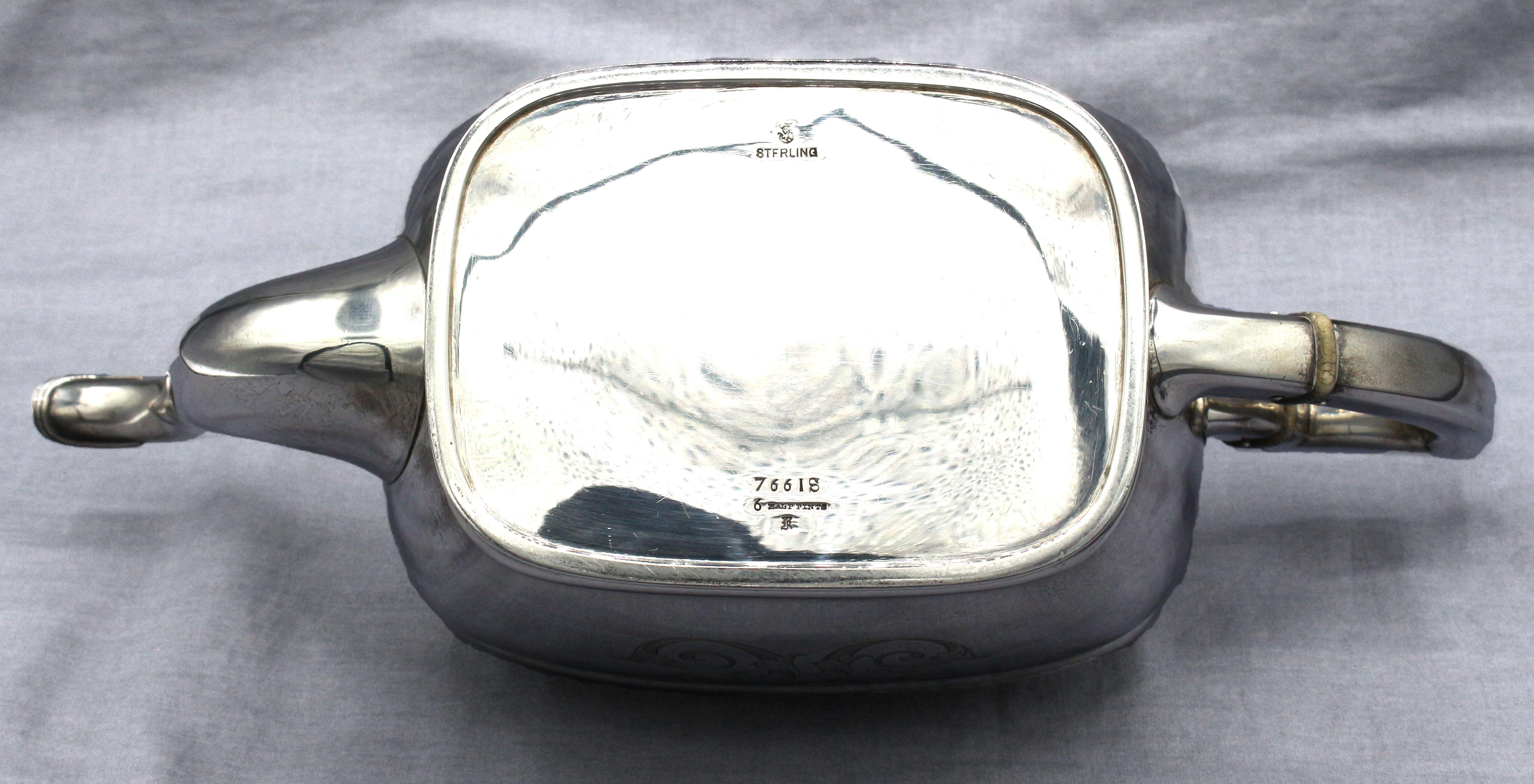 Georgien Service à thé 3 pièces en argent Sterling par Towle, circa 1900-30