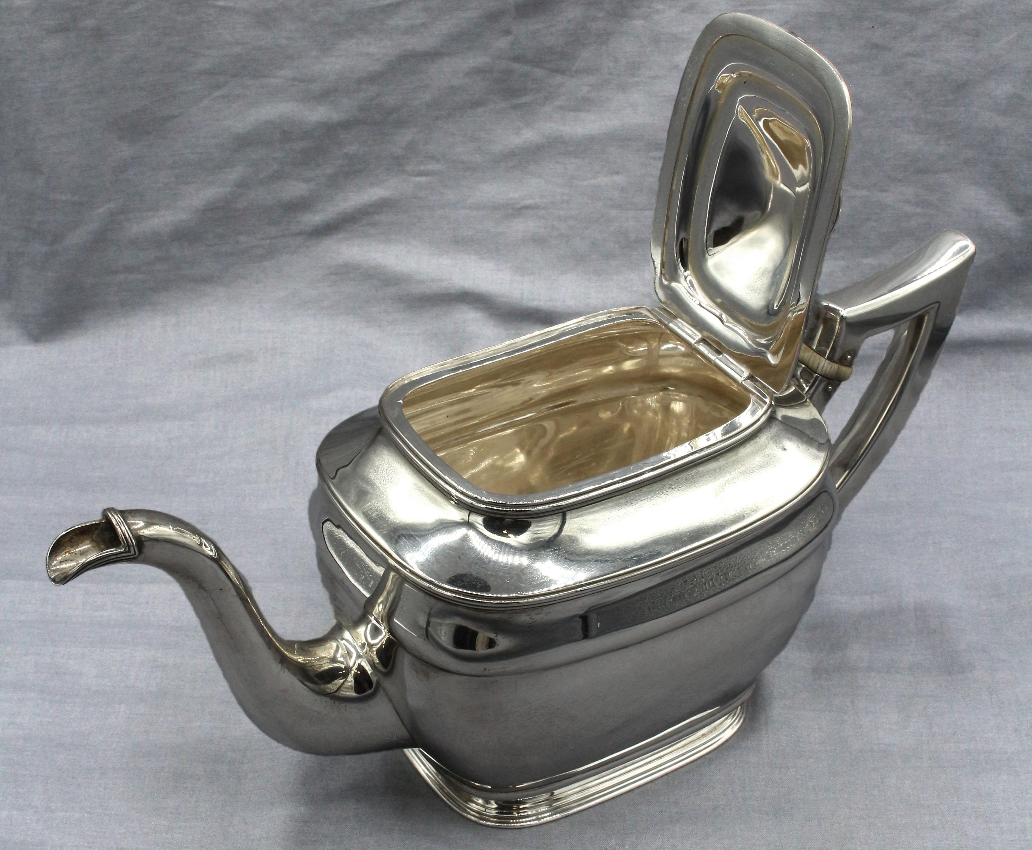 American Sterling Silver 3-Piece Tea Set by Towle, circa 1900-30 For Sale