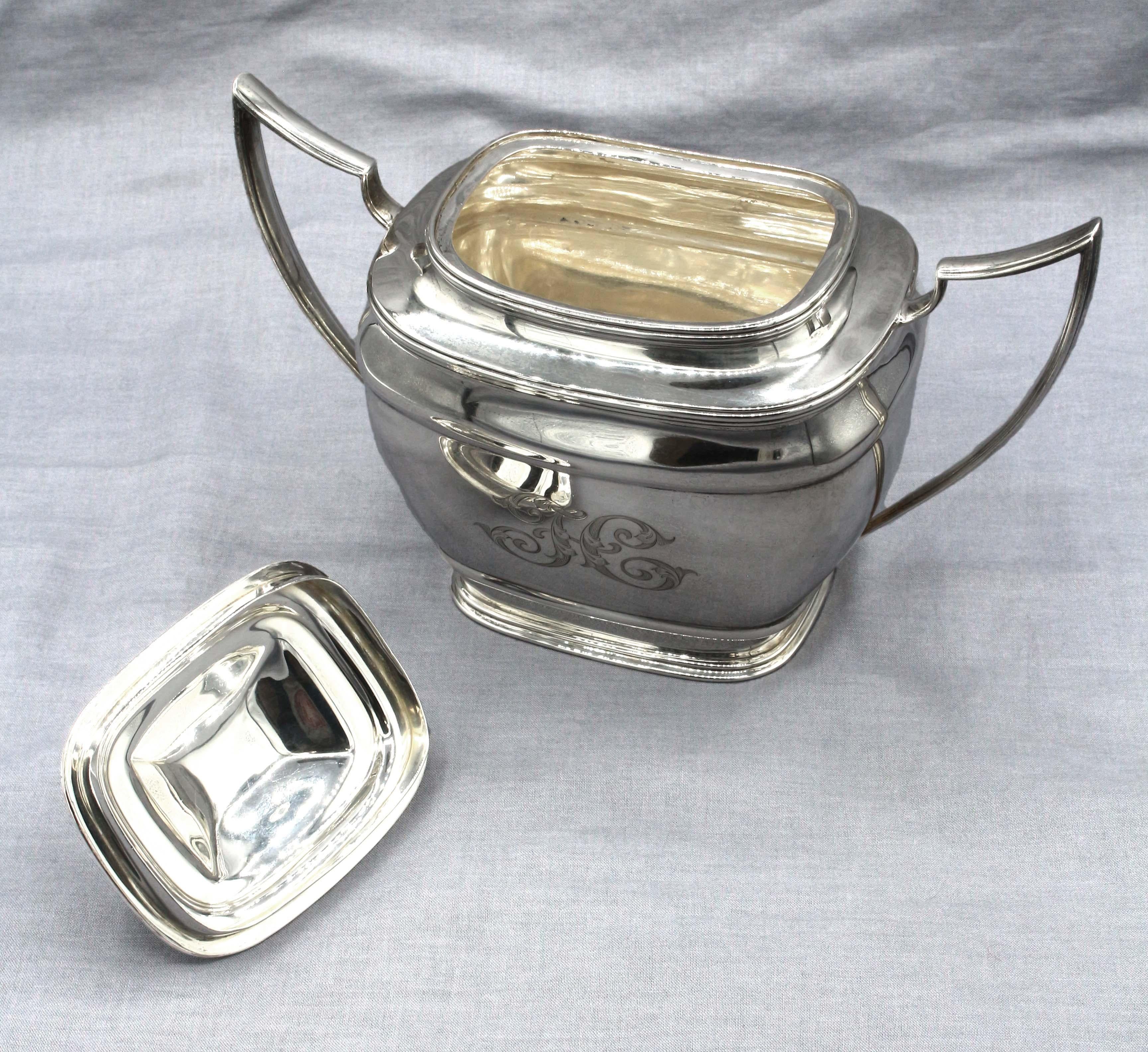 Sterling Silver 3-Piece Tea Set by Towle, circa 1900-30 1