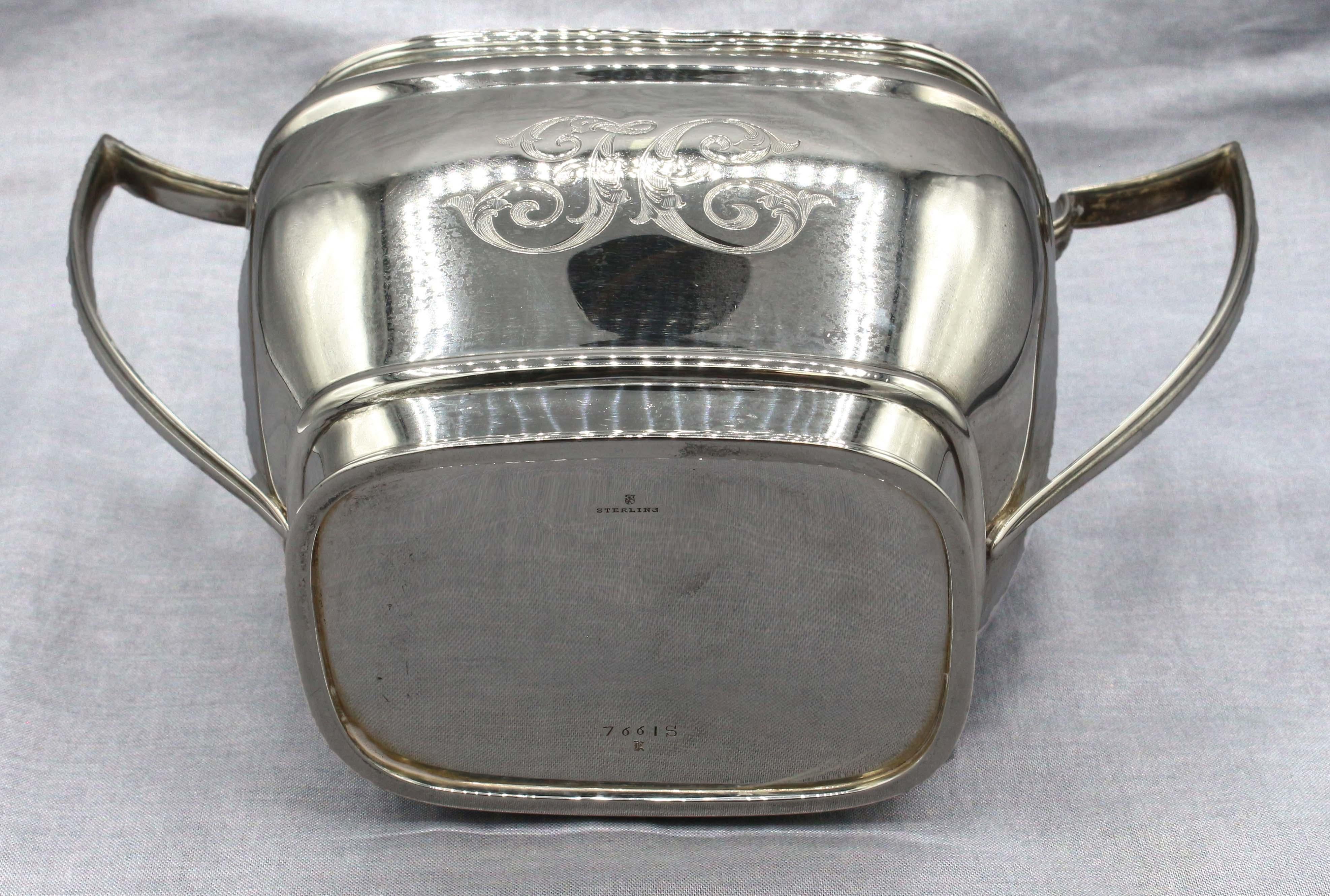 Sterling Silver 3-Piece Tea Set by Towle, circa 1900-30 For Sale 3
