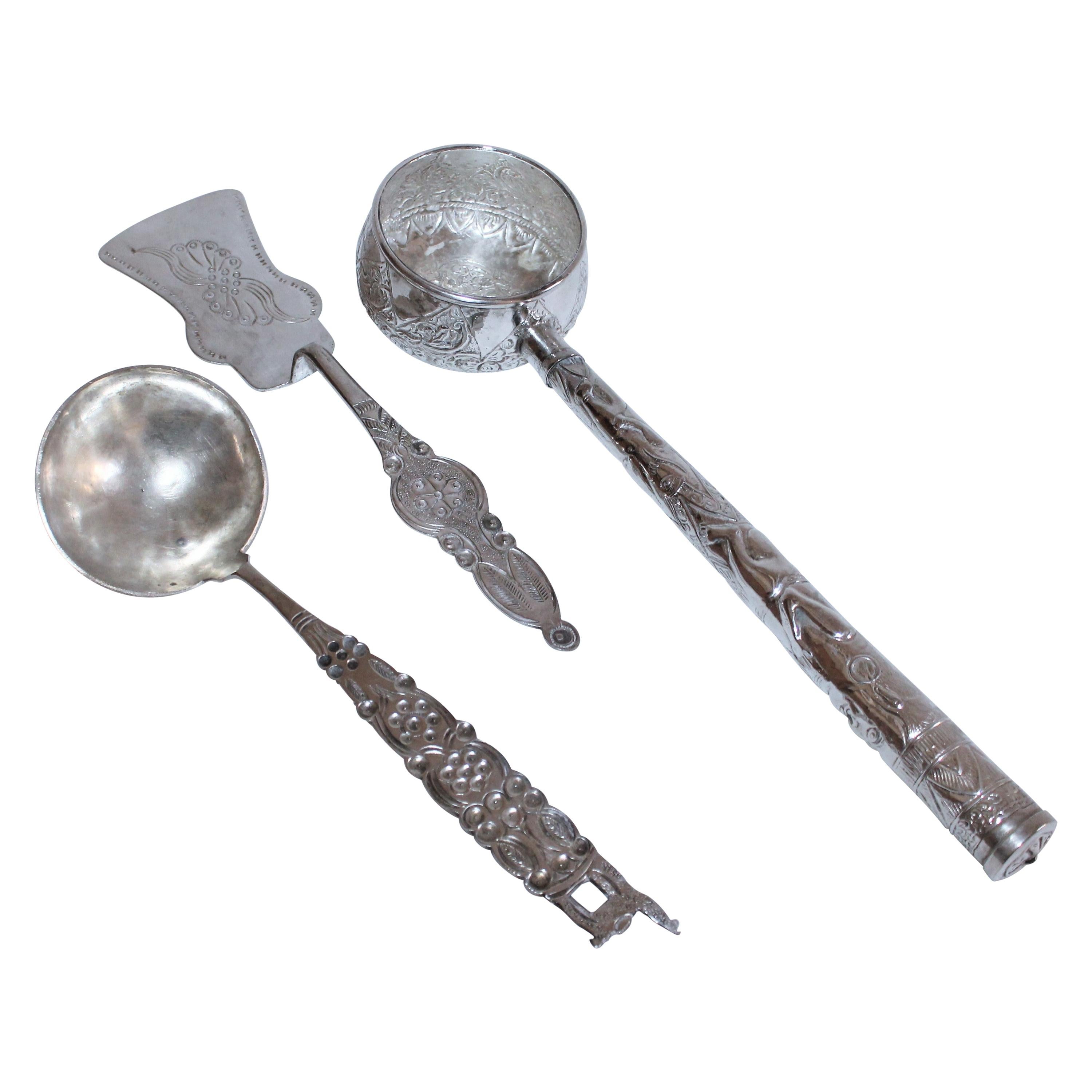 Sterling Silver 3 Pieces, Peruvian Serving Set