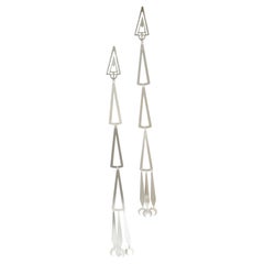 Sterling Silver 3 tier parfleche plains-style earrings (Native American)
