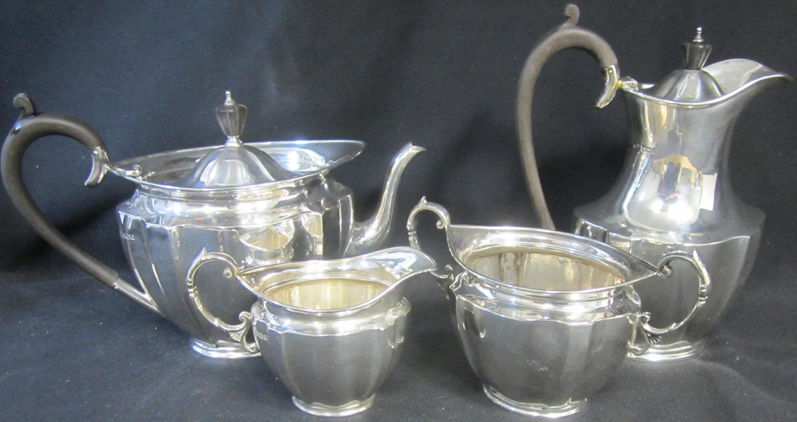 Sterling Silver 4-Piece Tea and Coffee Set For Sale 5
