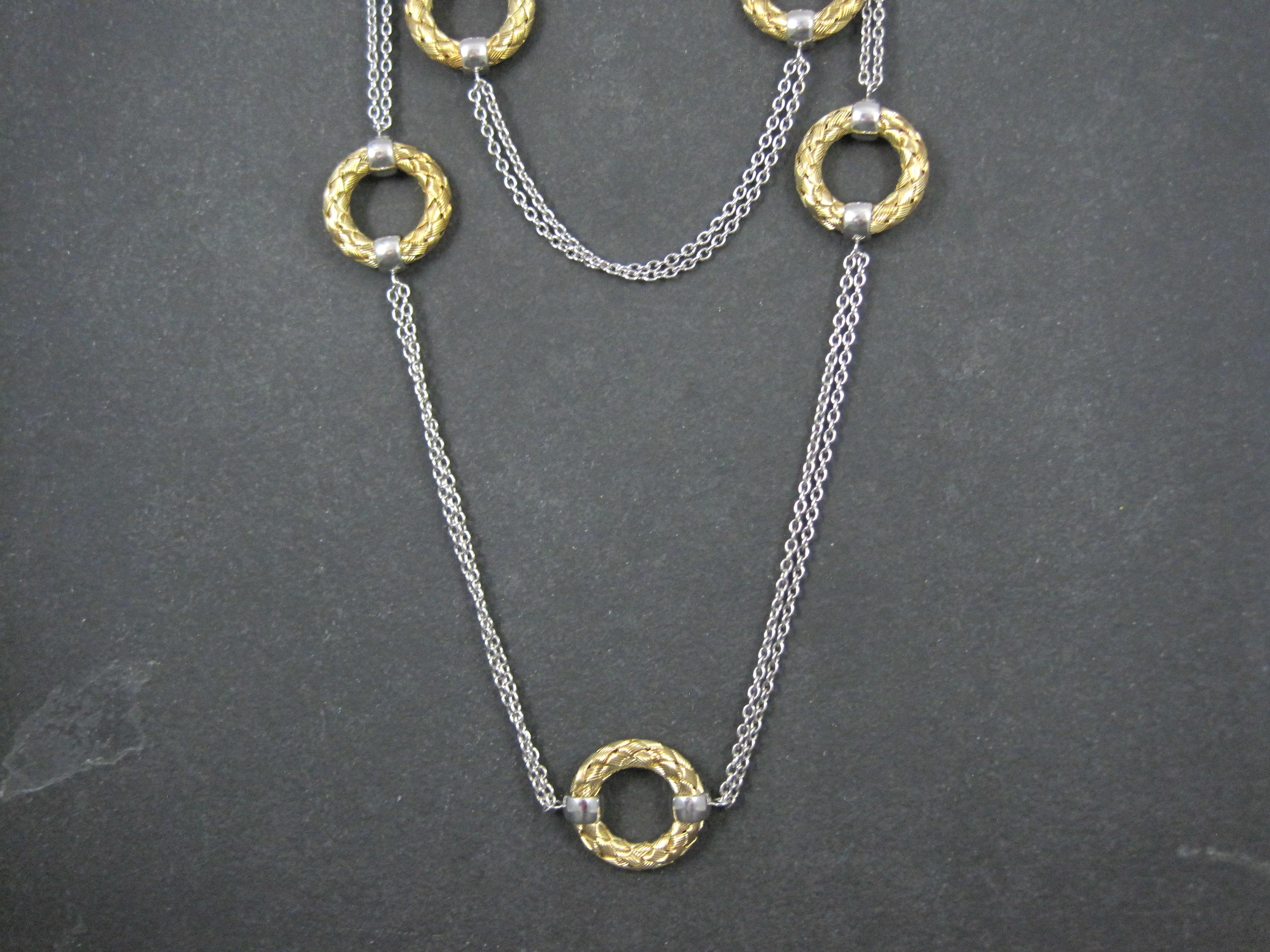 Modern Sterling Silver 6-Station Circle Necklace Fifth Season by Roberto Coin