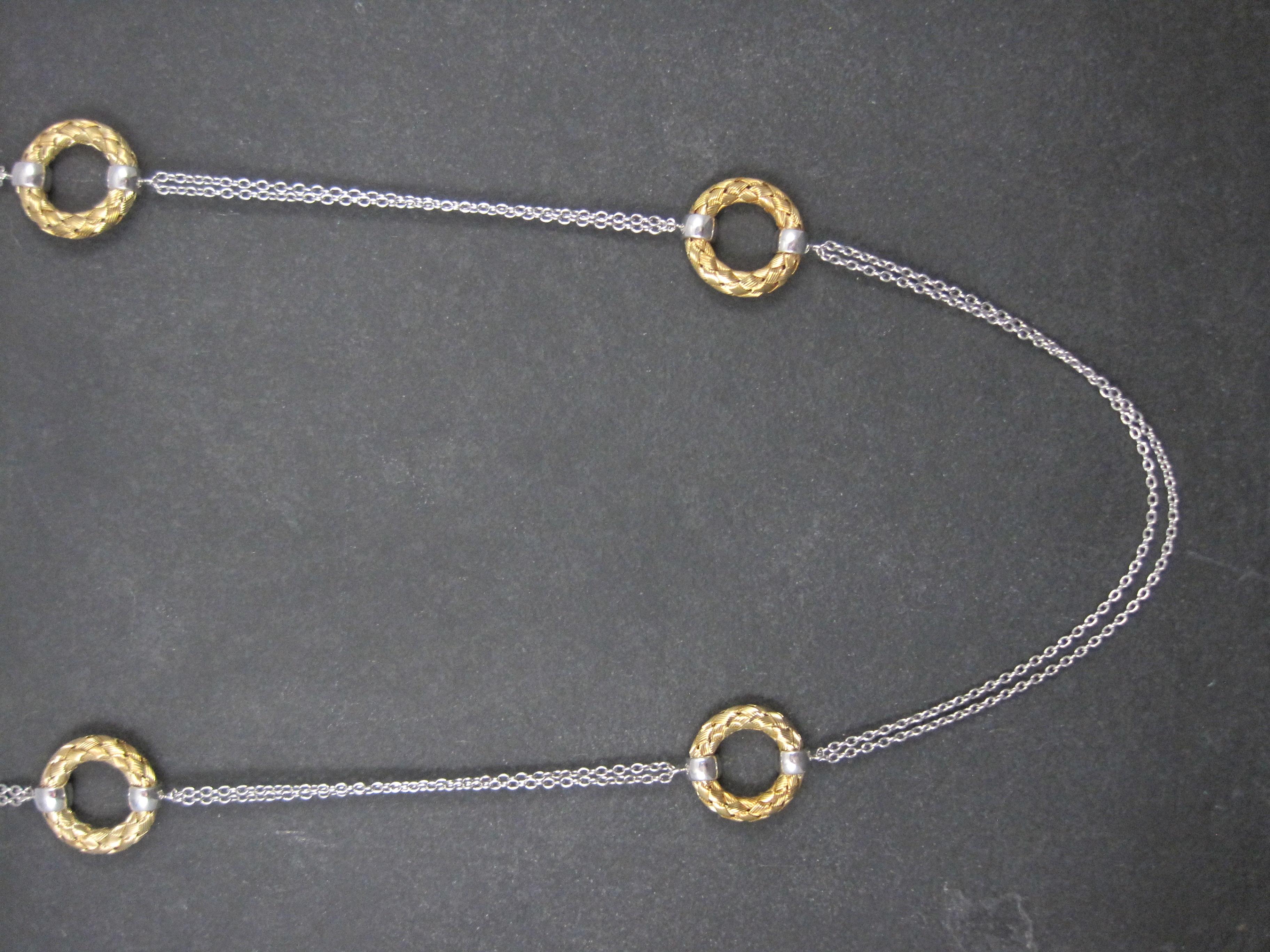 Sterling Silver 6-Station Circle Necklace Fifth Season by Roberto Coin In New Condition In Webster, SD
