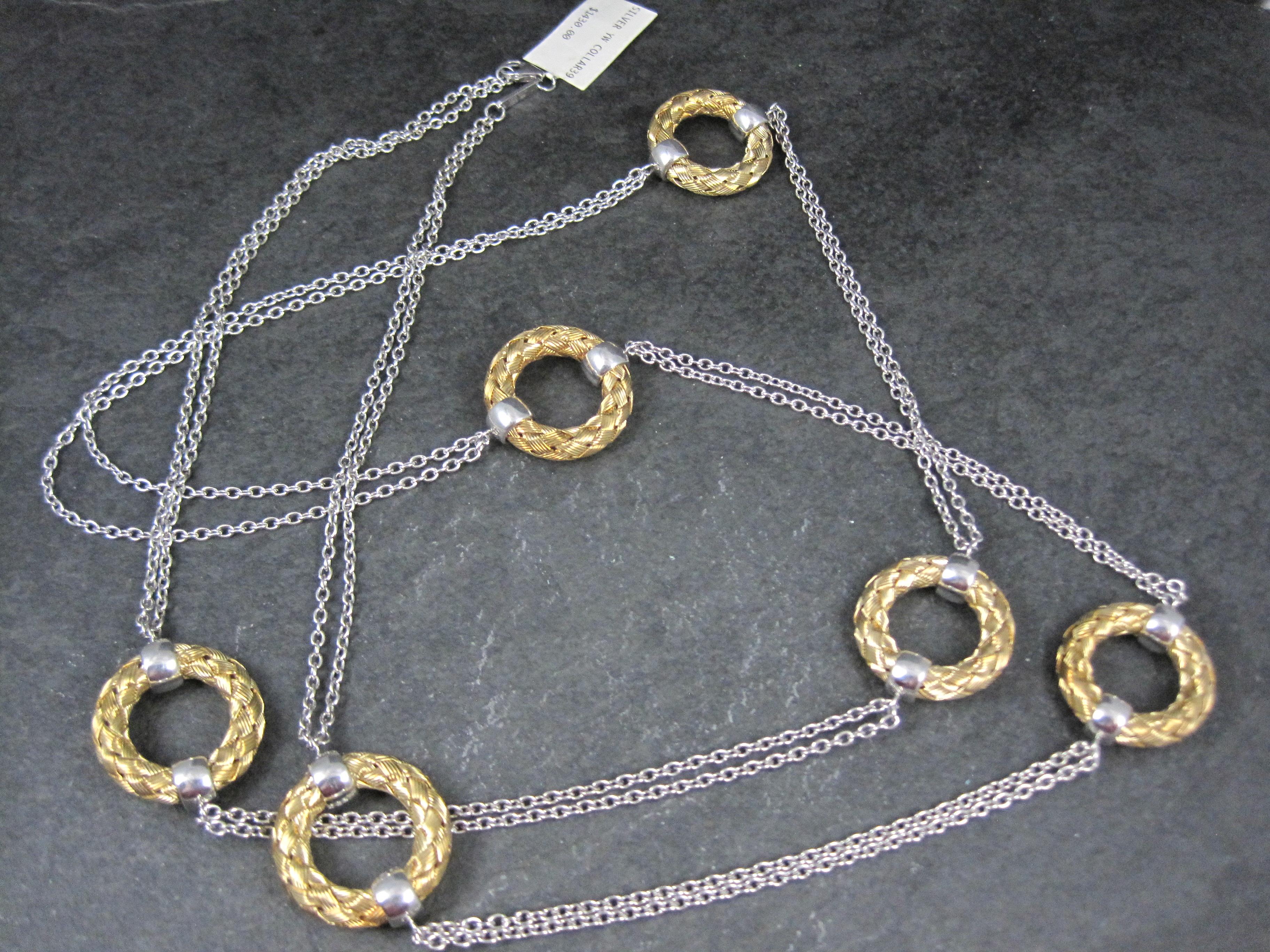 Women's Sterling Silver 6-Station Circle Necklace Fifth Season by Roberto Coin