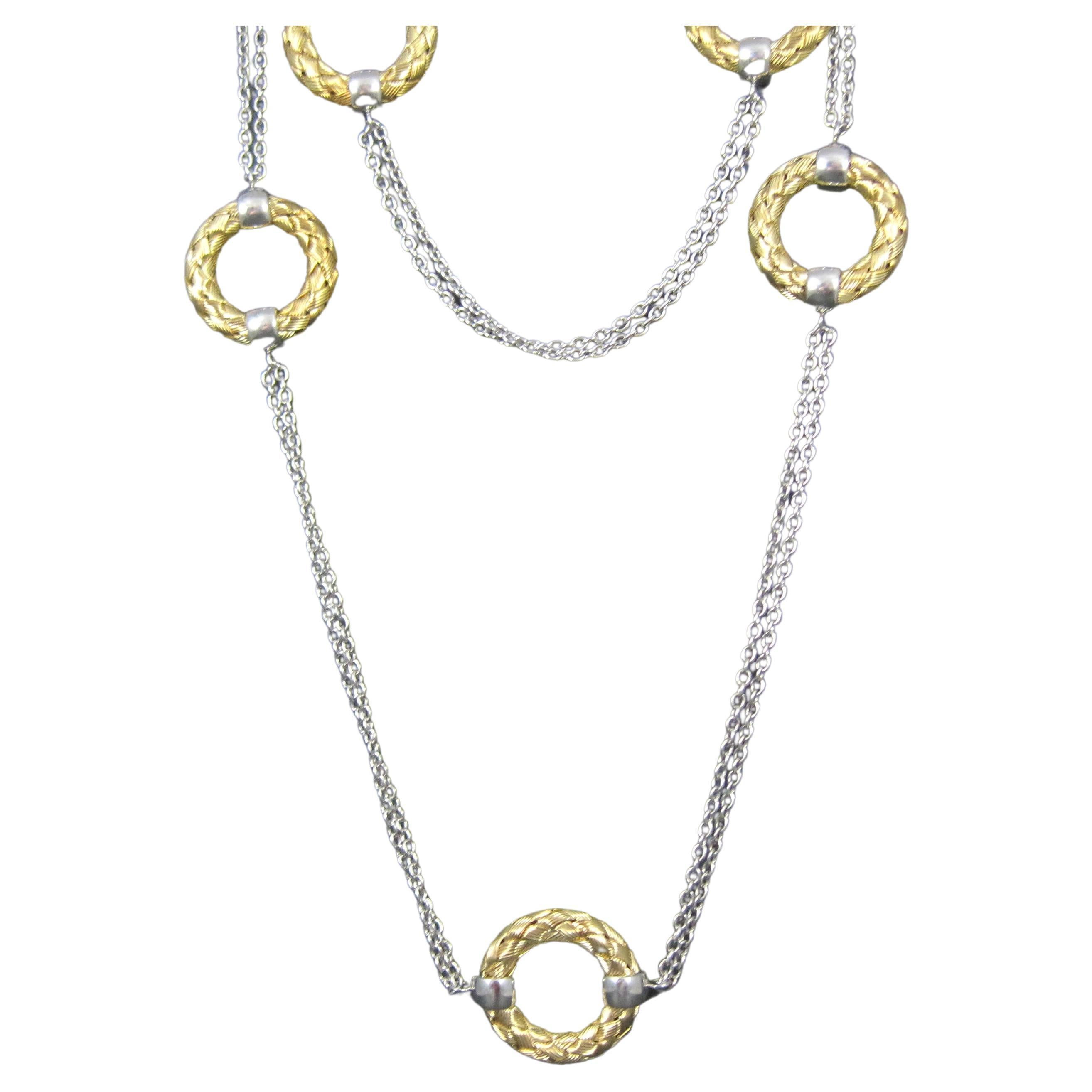 Sterling Silver 6-Station Circle Necklace Fifth Season by Roberto Coin