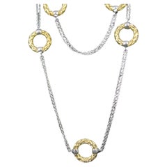 Sterling Silver 6-Station Circle Necklace Fifth Season by Roberto Coin
