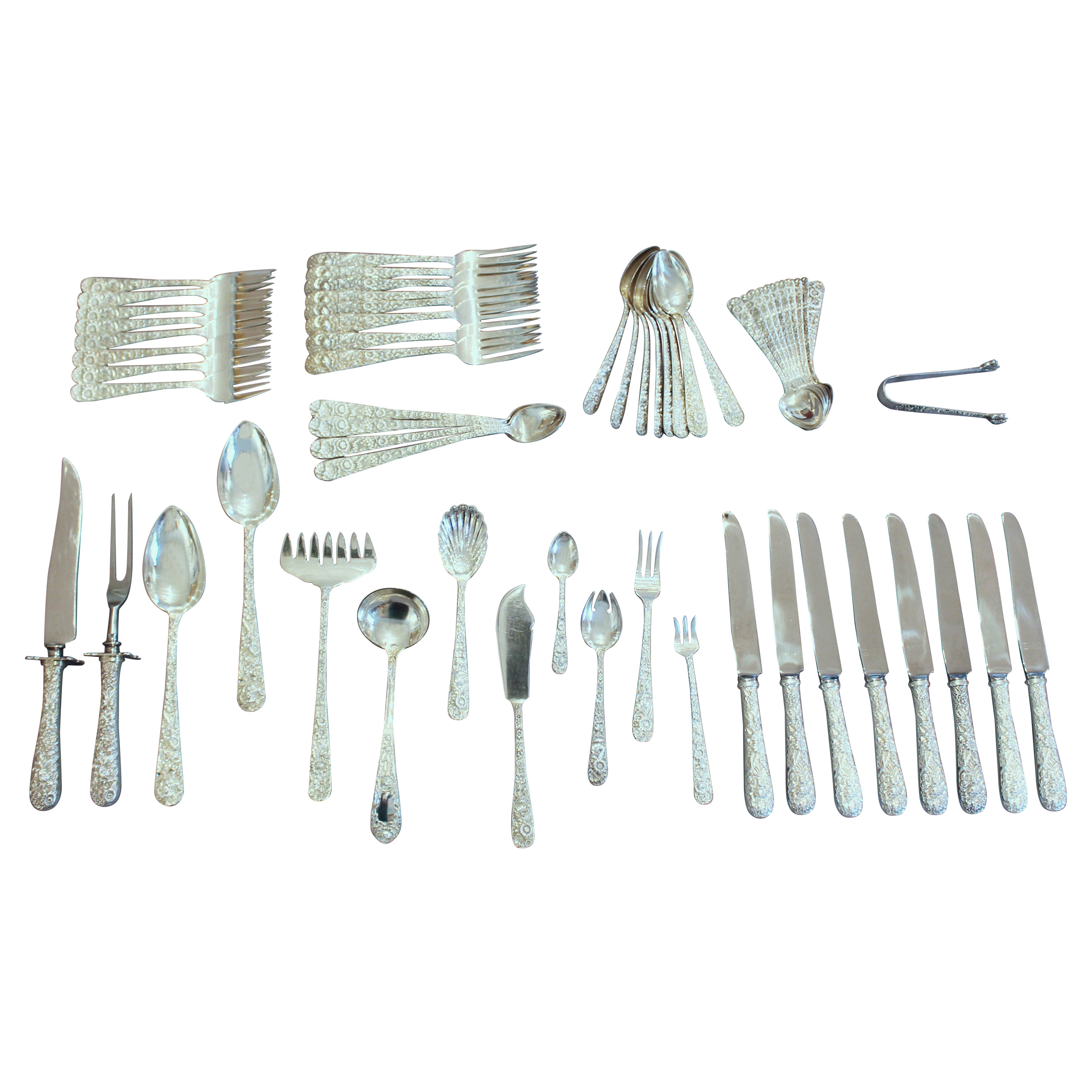Servizio di posate da 60 pezzi in argento Sterling di Kirk