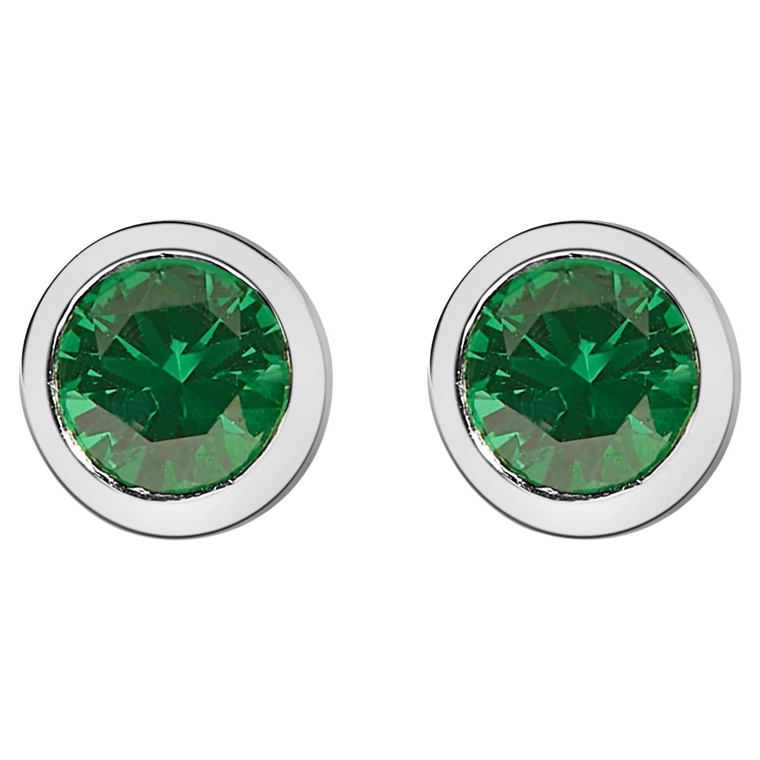 Boucles d'oreilles solitaires en argent Sterene & Greene Greene. en vente