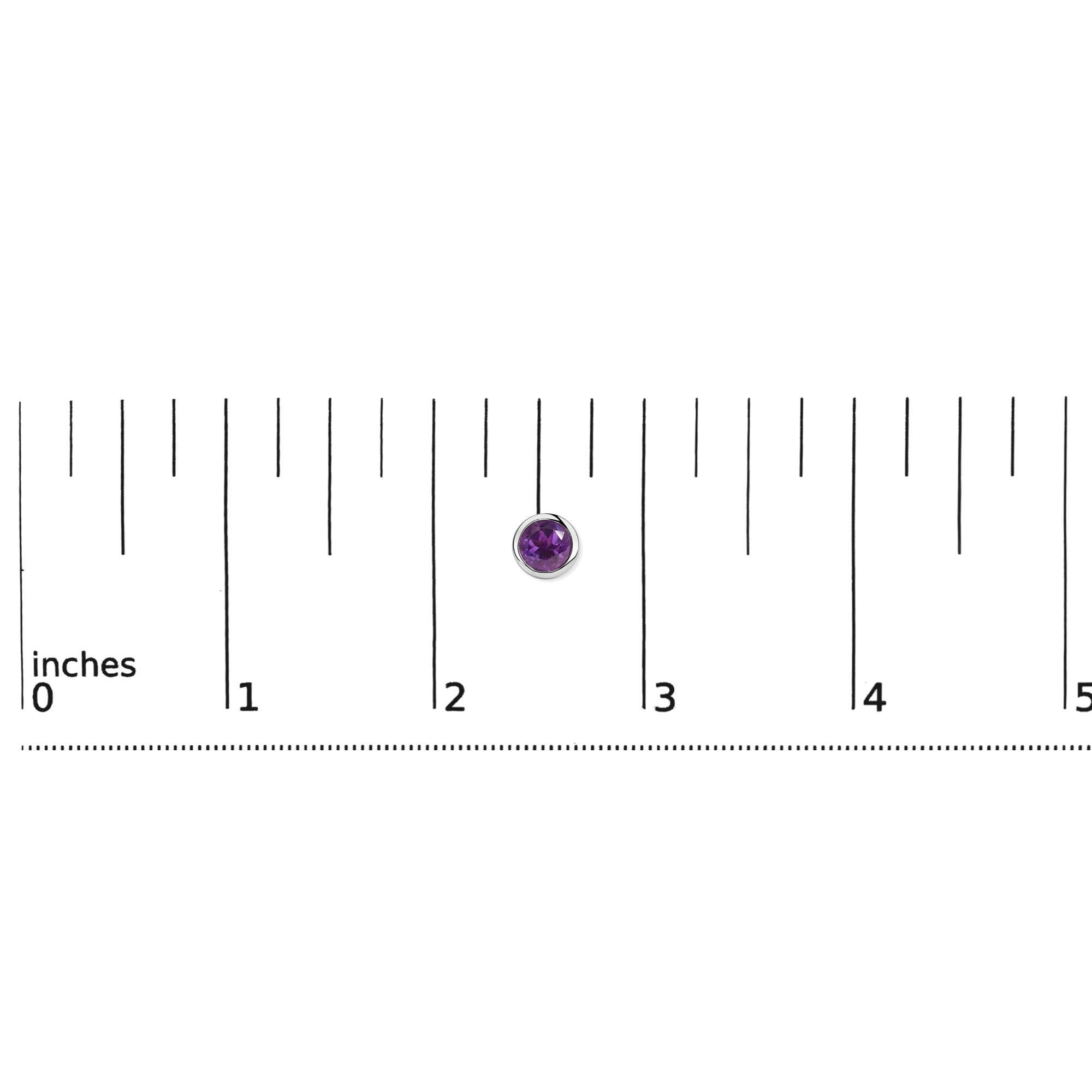 Orecchini solitari in argento sterling con castone da 6 mm con ametista viola creata In condizioni Nuovo in vendita a New York, NY