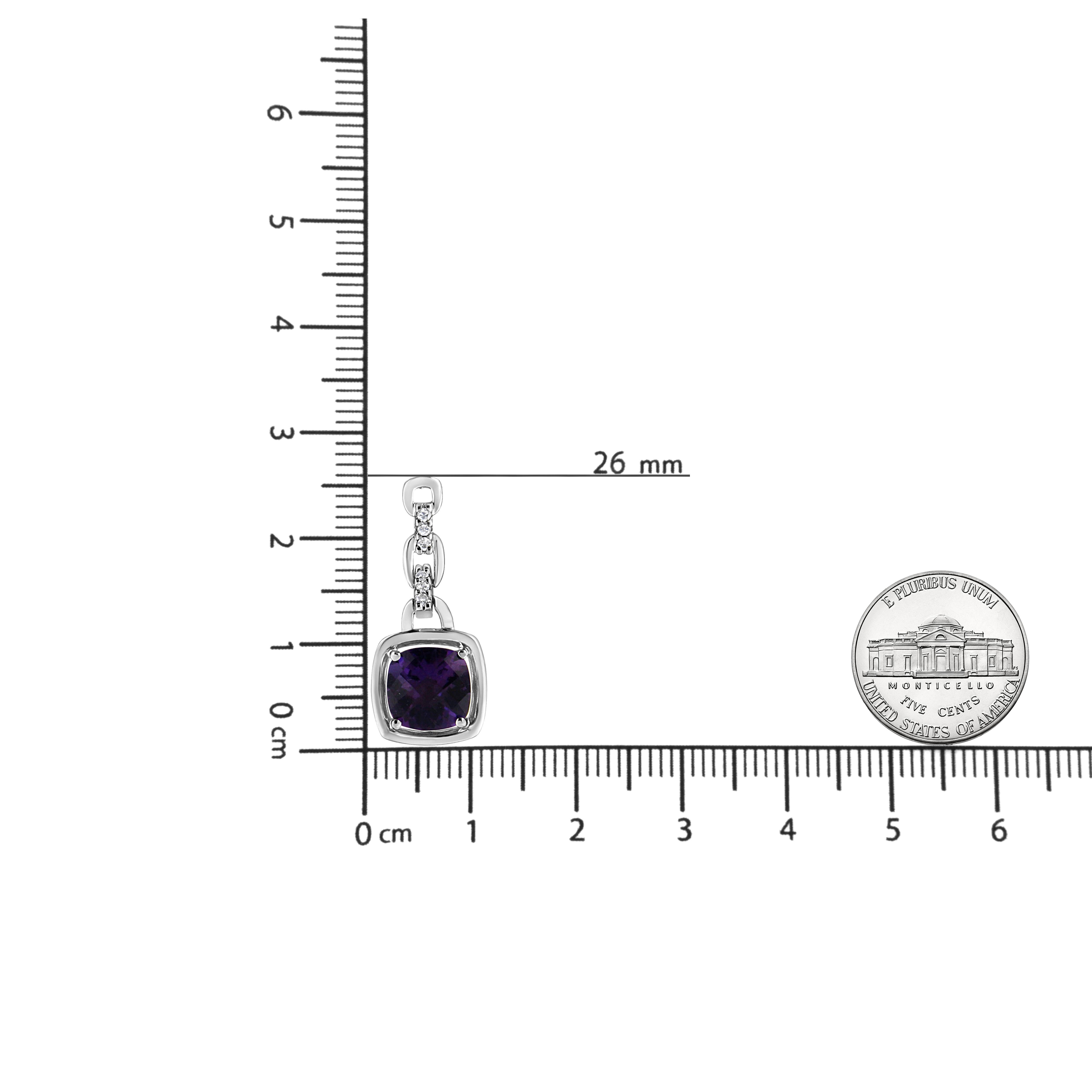 Collier pendentif boule en argent sterling avec améthyste violette et diamants accentués Pour femmes en vente