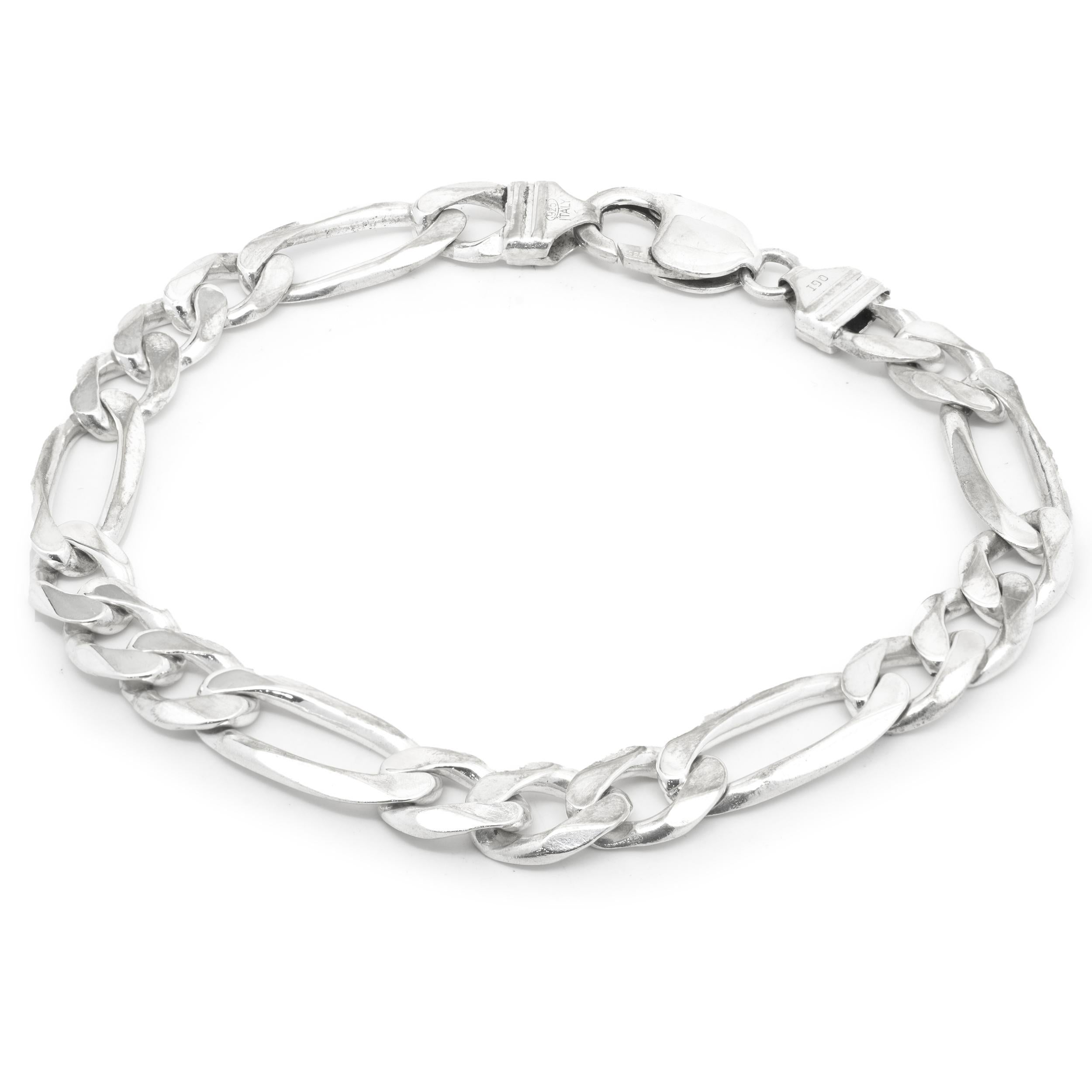 sterling silver figaro bracelet