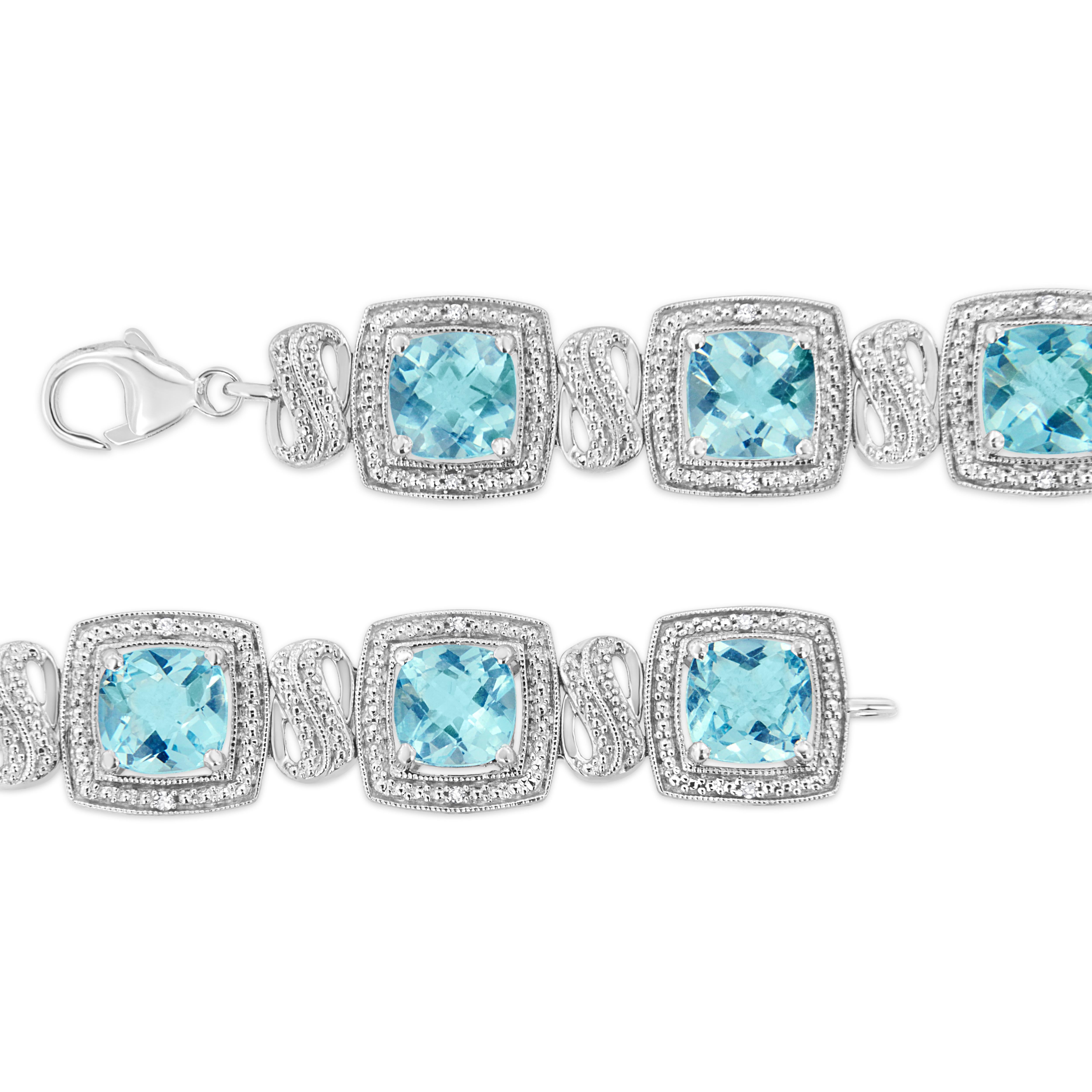 diamond and blue topaz bracelet