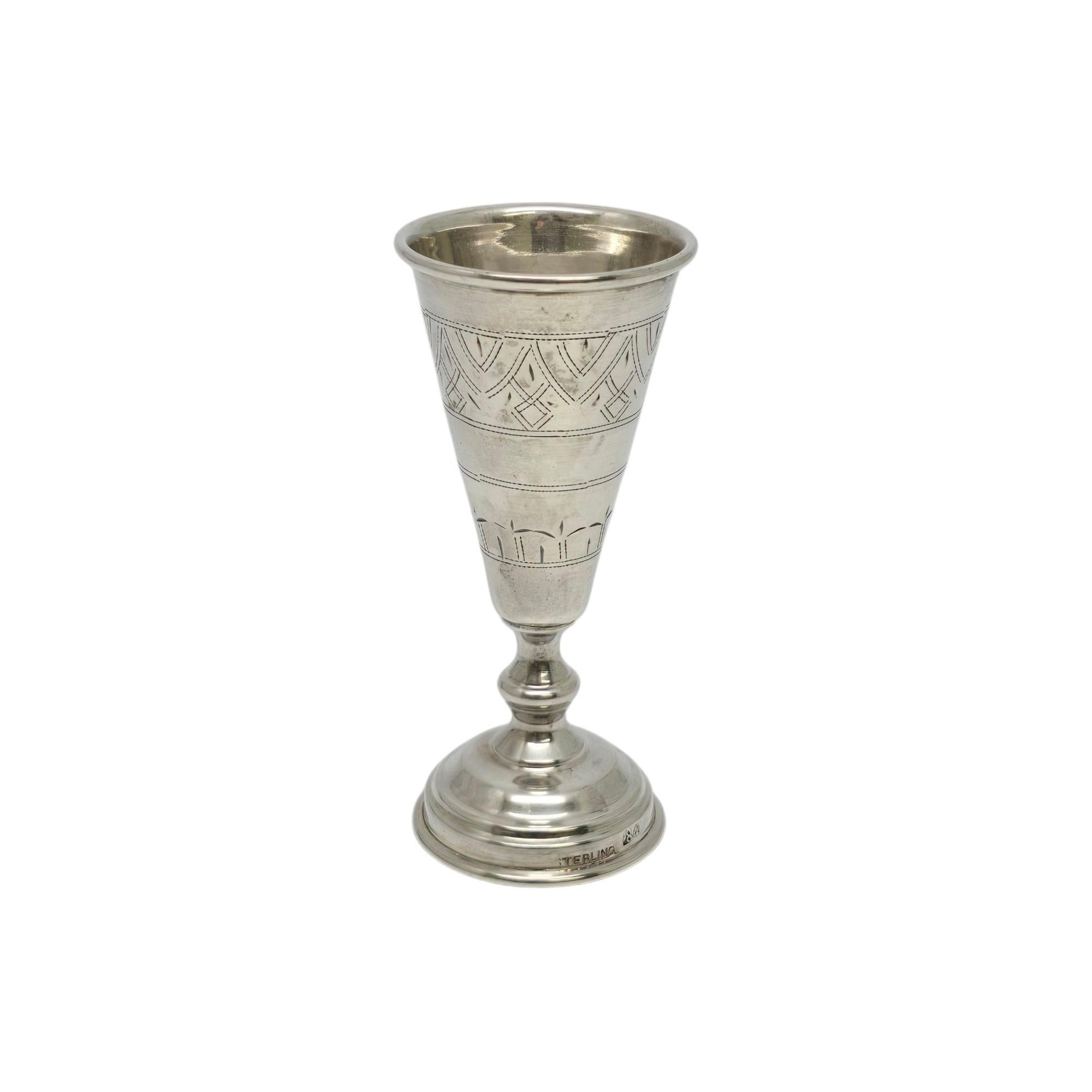 Tazza Kiddush in argento Sterling 84 con Monogram #21019 In condizioni buone in vendita a Washington Depot, CT