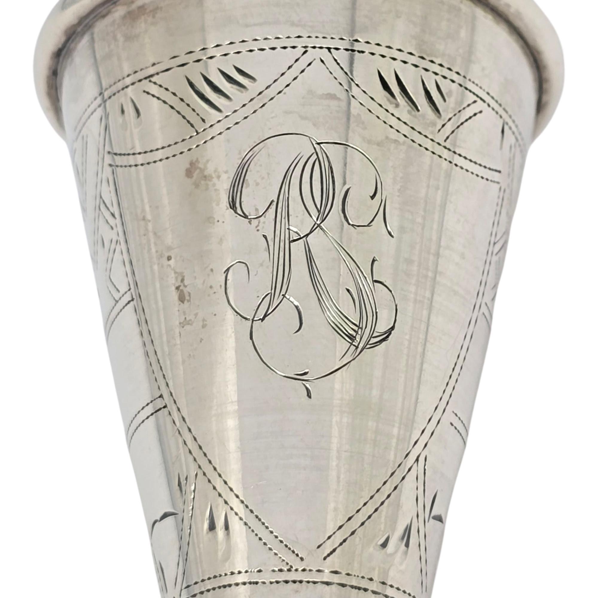 Tazza Kiddush in argento Sterling 84 con Monogram #21019 in vendita 3