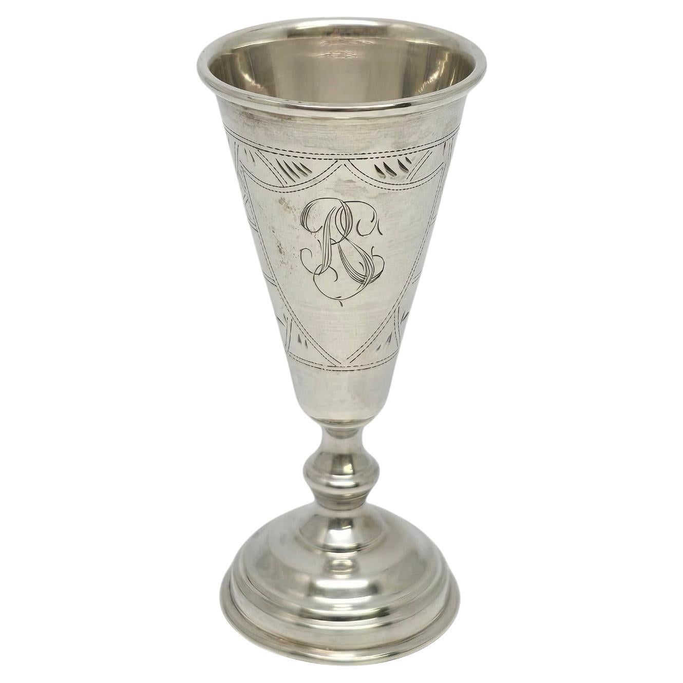 Sterling Silver 84 Kiddush Cup with Monogram #21019