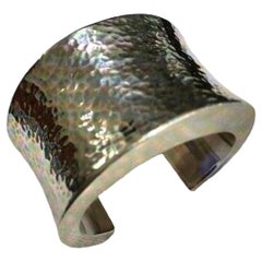 Sterling Silver .925 ~ 1 3/4" Wide ~ Designer Hammered Cuff Bracelet